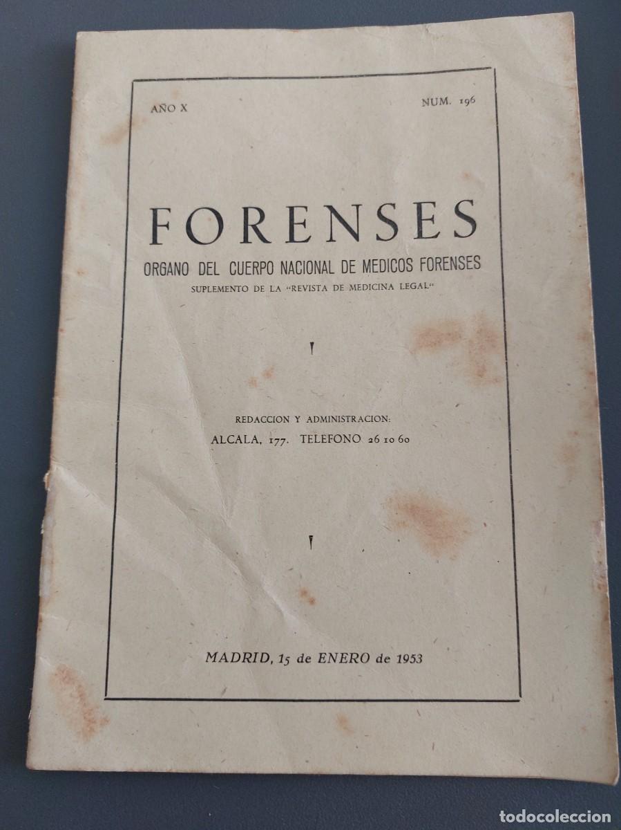 Coleccionismo de Revistas y Peri&oacute;dicos: Forenses - suplemento de la revista de medicina legal - 1953