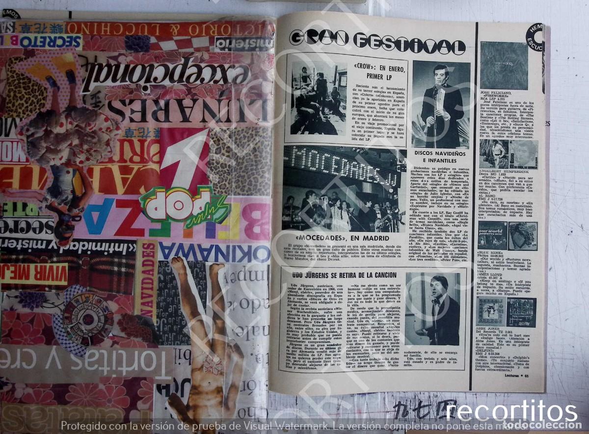 Coleccionismo de Revistas y Peri&oacute;dicos: UDO JURGENS MOCEDADES JULIO IGLESIAS CROW DELFINI ABBE JONES JAMES LLOYD AL BANO ENGELBERT HUMPERDI