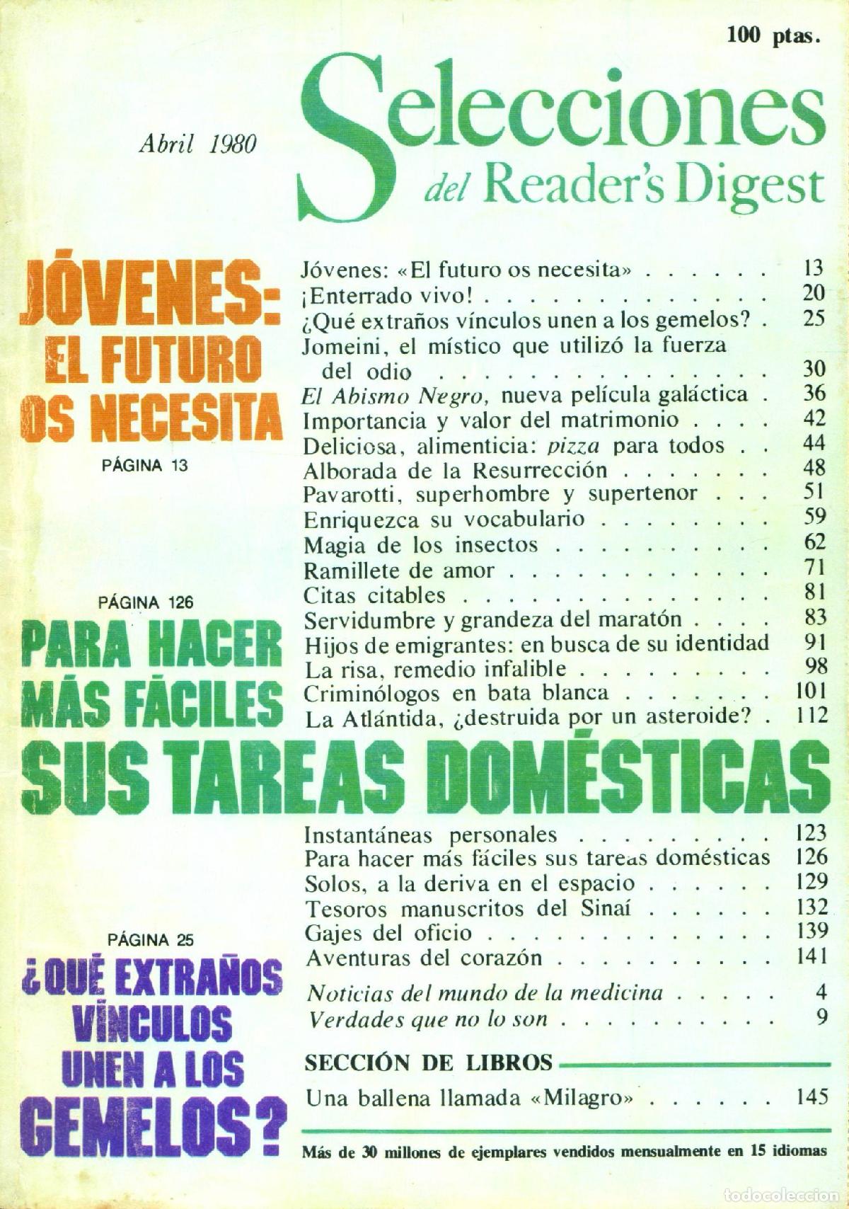 Coleccionismo de Revistas y Peri&oacute;dicos: Selecciones del Reader's Digest (Abril 1980, 473) - Varios autores