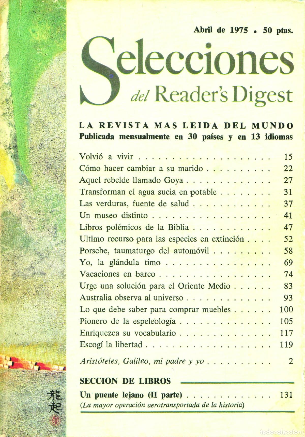 Coleccionismo de Revistas y Peri&oacute;dicos: Selecciones del Reader's Digest (Abril 1975, 413) - Varios autores