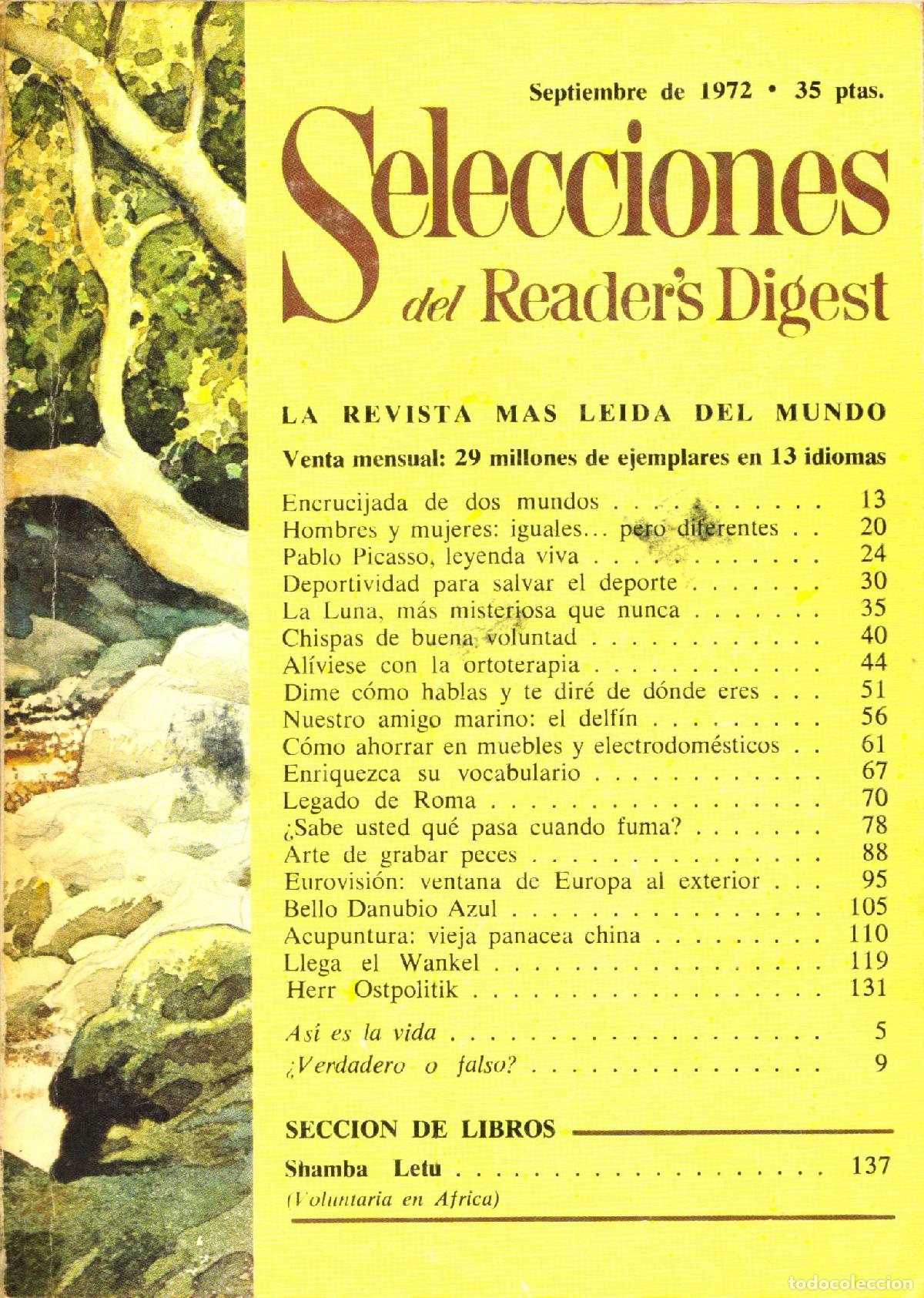 Sammeln von Zeitschriften und Zeitungen: Selecciones del Reader's Digest (Septiembre 1972, 382) - Varios autores
