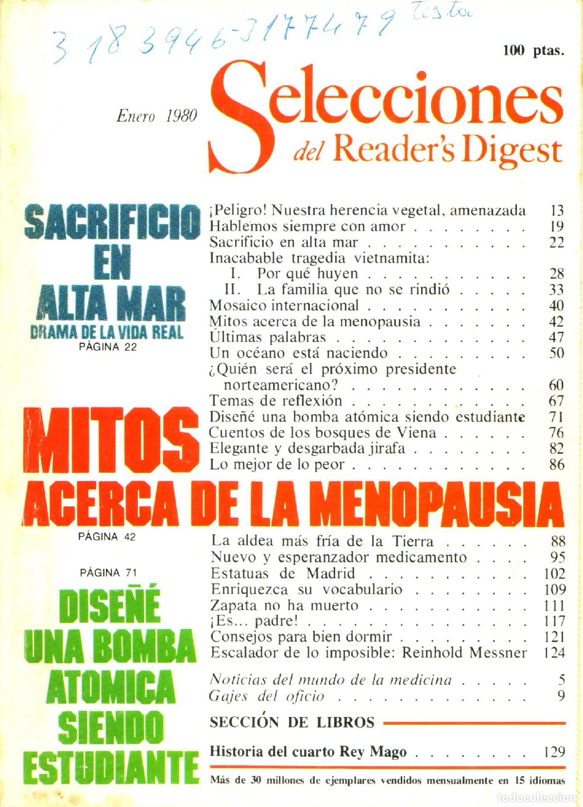 Colecionismo de Revistas e Jornais: Selecciones del Reader's Digest (Enero 1980, 470) - Varios autores
