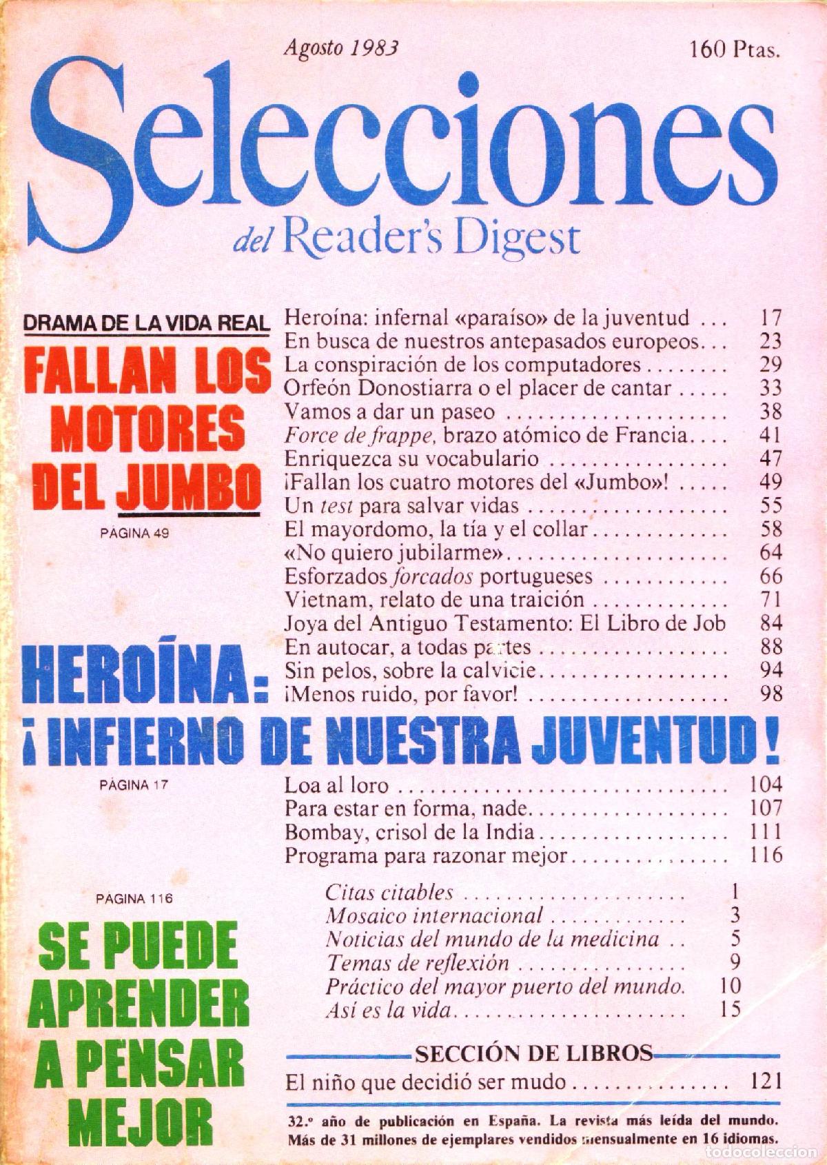 Sammeln von Zeitschriften und Zeitungen: Selecciones del Reader's Digest (Agosto 1983, 513) - Varios autores