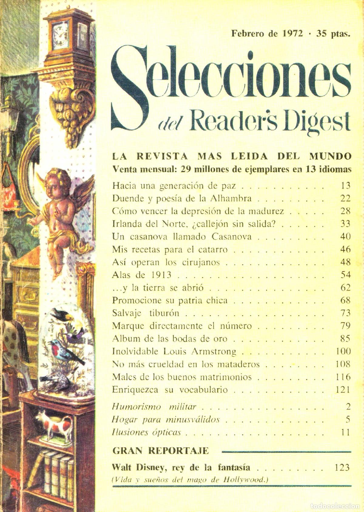 Collezionismo di Riviste e Giornali: Selecciones del Reader's Digest (Febrero 1972, 375) - Varios autores