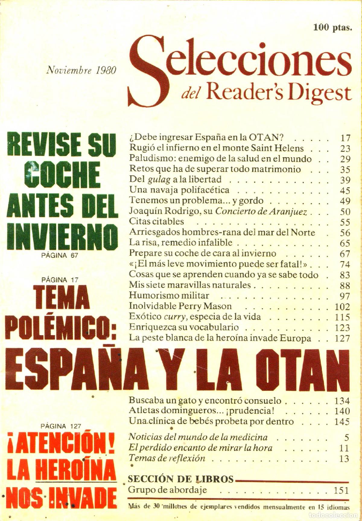Collezionismo di Riviste e Giornali: Selecciones del Reader's Digest (Noviembre 1980, 480) - Varios autores