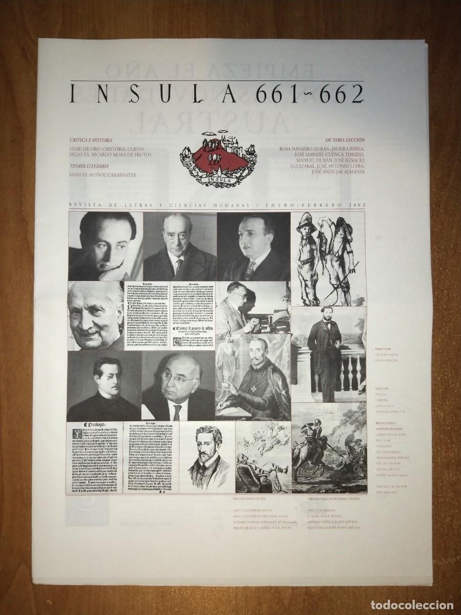 Coleccionismo de revistas y peri&oacute;dicos: &Iacute;NSULA 661-662, 2002 - BENJAM&Iacute;N JARN&Eacute;S / LOPE DE VEGA / CLAR&Iacute;N / HOMENAJE A PAUL CELAN