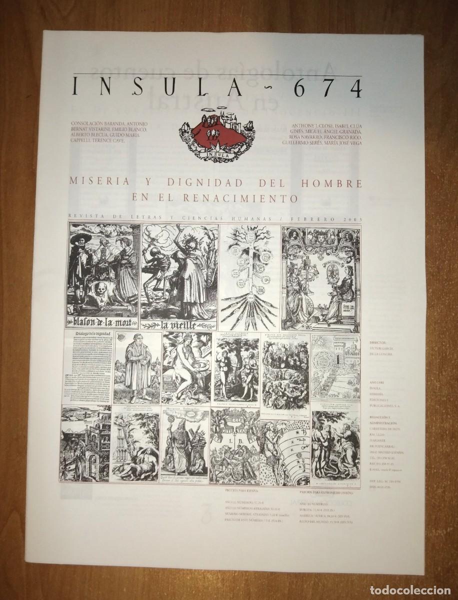 Coleccionismo de Revistas y Peri&oacute;dicos: &Iacute;NSULA 674, 2003 - MONOGR&Aacute;FICO: MISERIA Y DIGNIDAD DEL HOMBRE EN EL RENACIMIENTO