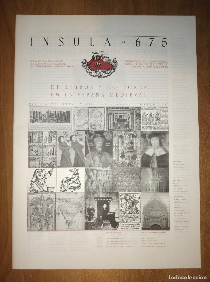 Collection Magazines and Newspapers: &Iacute;NSULA 675, 2003 - MONOGR&Aacute;FICO: DE LIBROS Y LECTORES EN LA ESPA&Ntilde;A MEDIEVAL