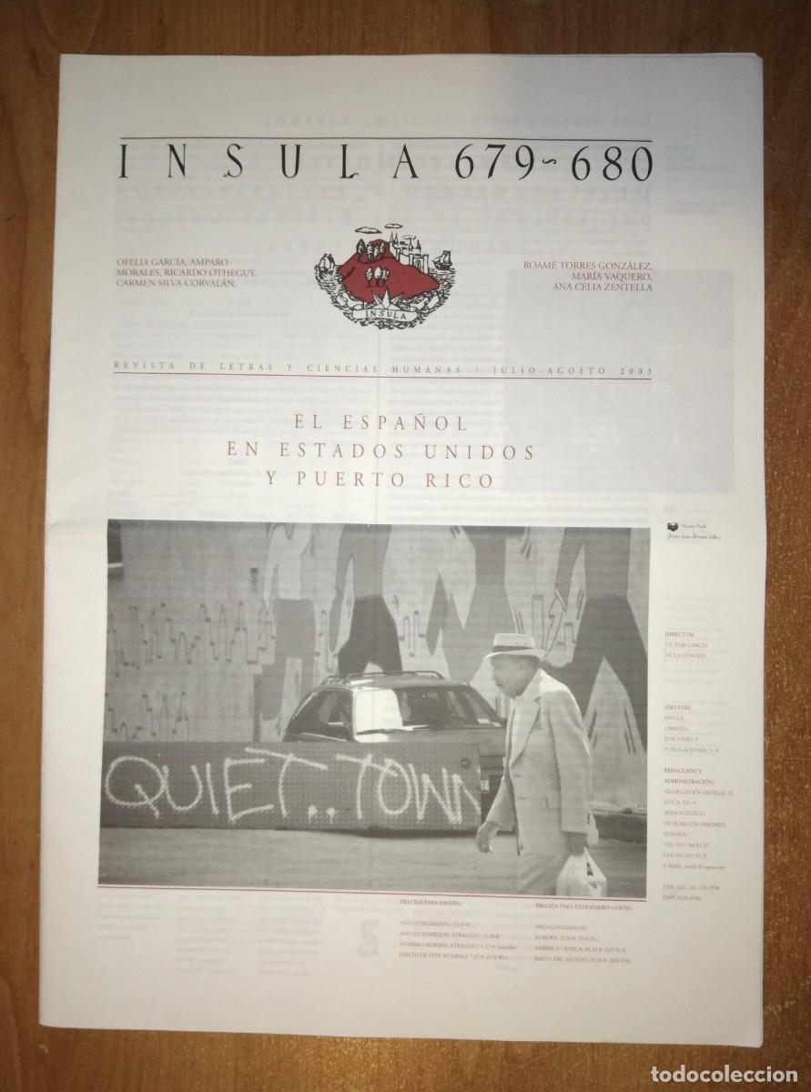Collection Magazines and Newspapers: &Iacute;NSULA 679-680, 2003 - MONOGR&Aacute;FICO: EL ESPA&Ntilde;OL EN ESTADOS UNIDOS Y PUERTO RICO