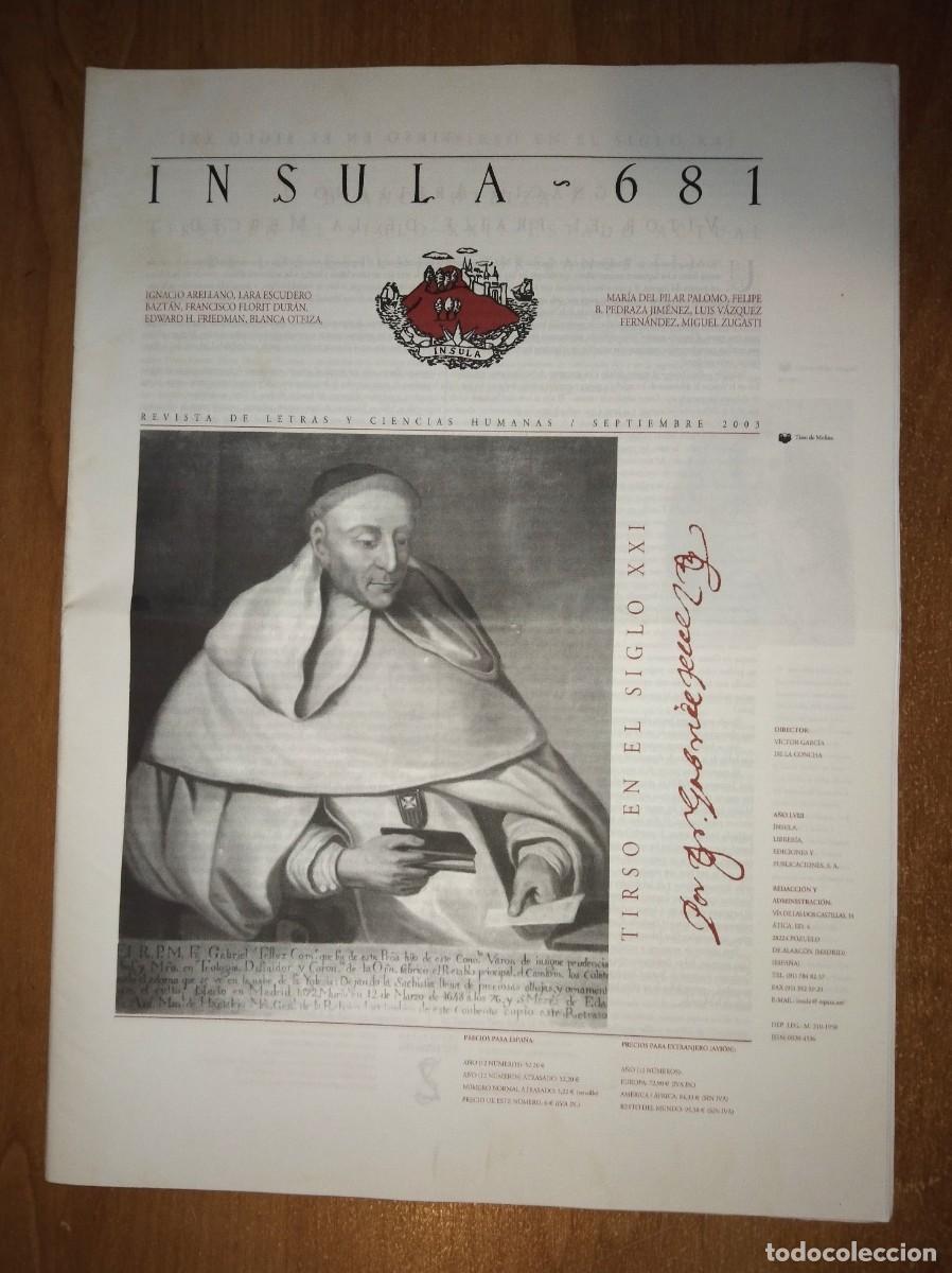 Collection Magazines and Newspapers: &Iacute;NSULA 681, 2003 - MONOGR&Aacute;FICO: TIRSO DE MOLINA