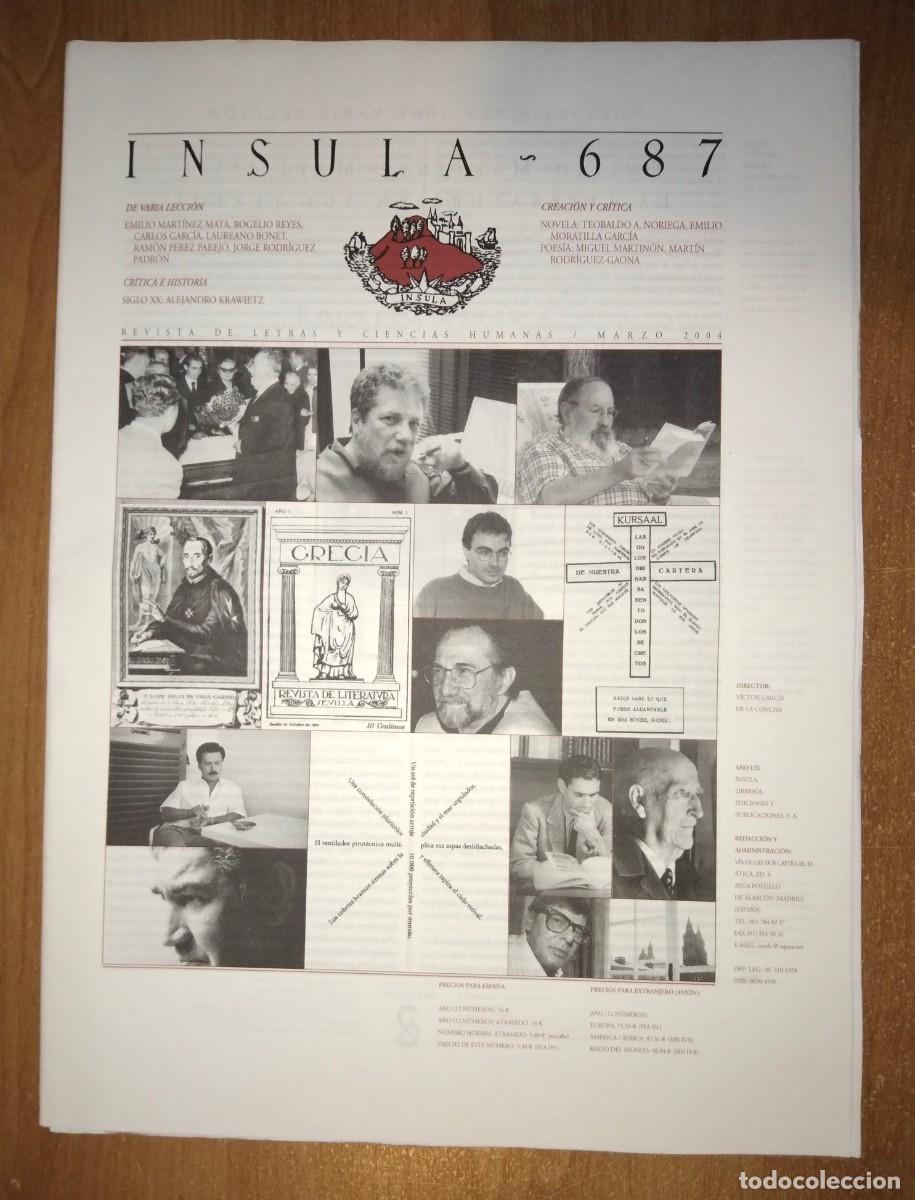Collectionnisme de Revues et Journaux: &Iacute;NSULA 687, 2004 - ISAAC DEL VANDO-VILLAR / LA POES&Iacute;A DEL SILENCIO / SEBASTI&Aacute;N JUAN ARB&Oacute;