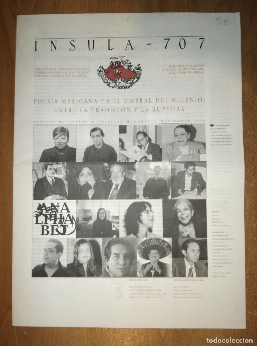 Collectionnisme de Revues et Journaux: &Iacute;NSULA 707, 2005 - MONOGR&Aacute;FICO: POES&Iacute;A MEXICANA EN EL UMBRAL DEL MILENIO