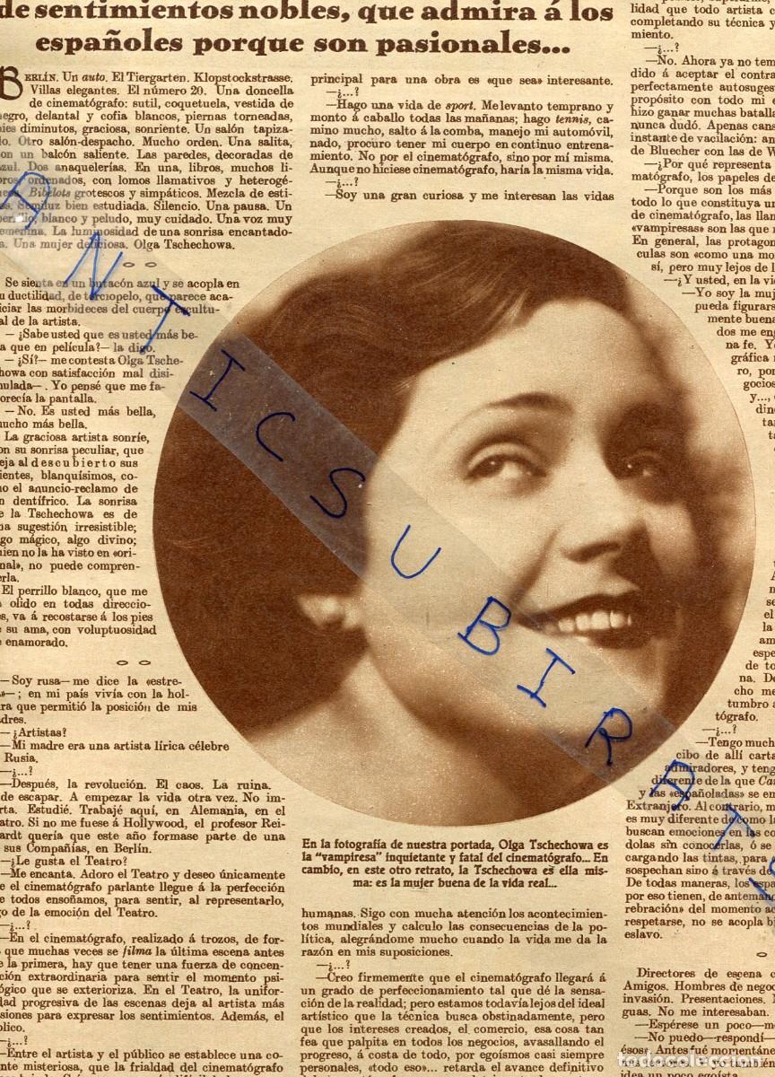 Coleccionismo de Revistas y Peri&oacute;dicos: REVISTA A&Ntilde;O 1930 ACTRIZ RUSA RUSIA OLGA TSCHECHOWA EL MERCADO DE LA CEBADA DE MADRID SAN MIGUEL