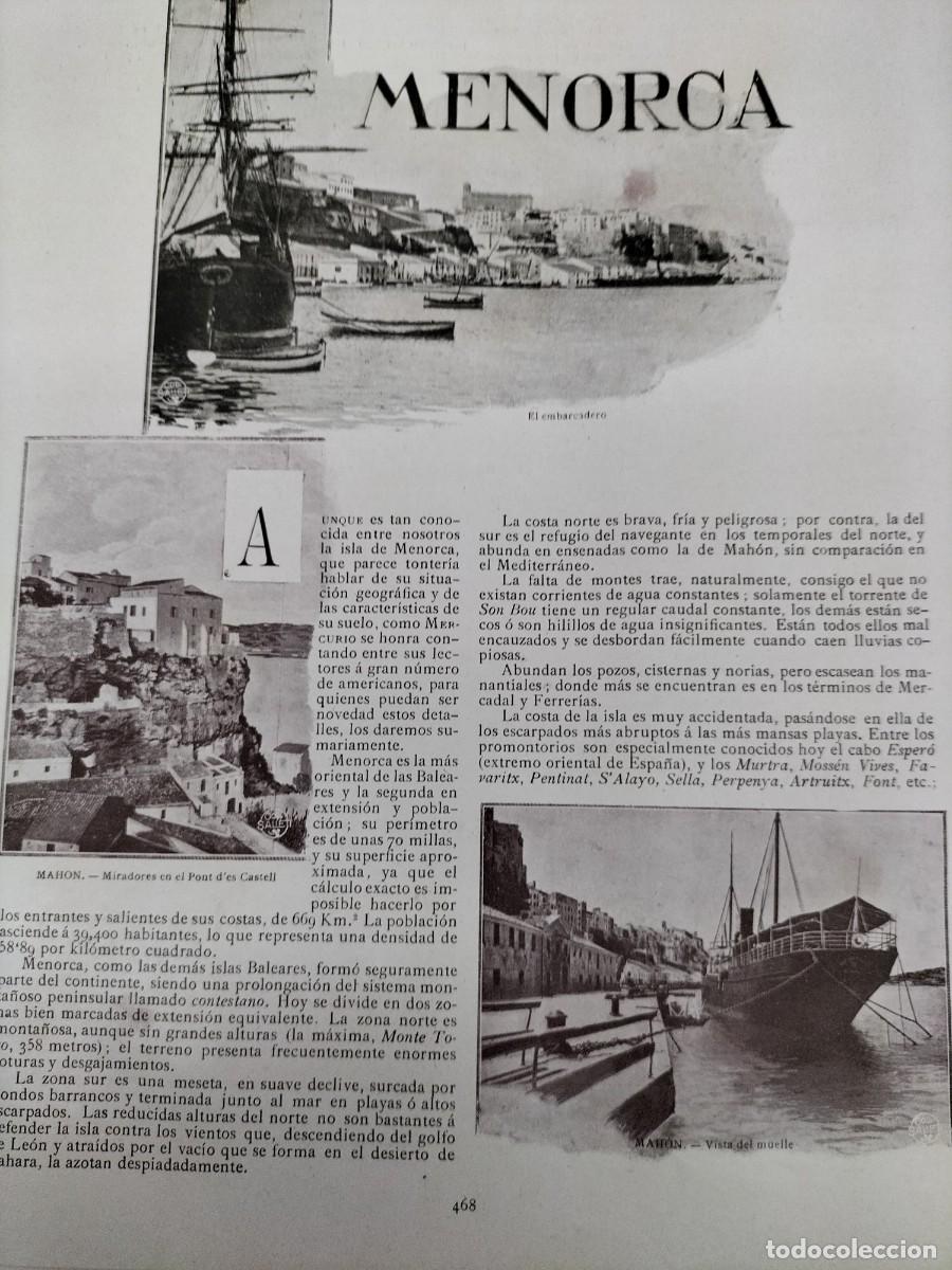 Collection Magazines and Newspapers: MENORCA MAHON ALAYOR MERCADAL CIUTADELA ARMAS 4 HOJAS A&Ntilde;O 1911