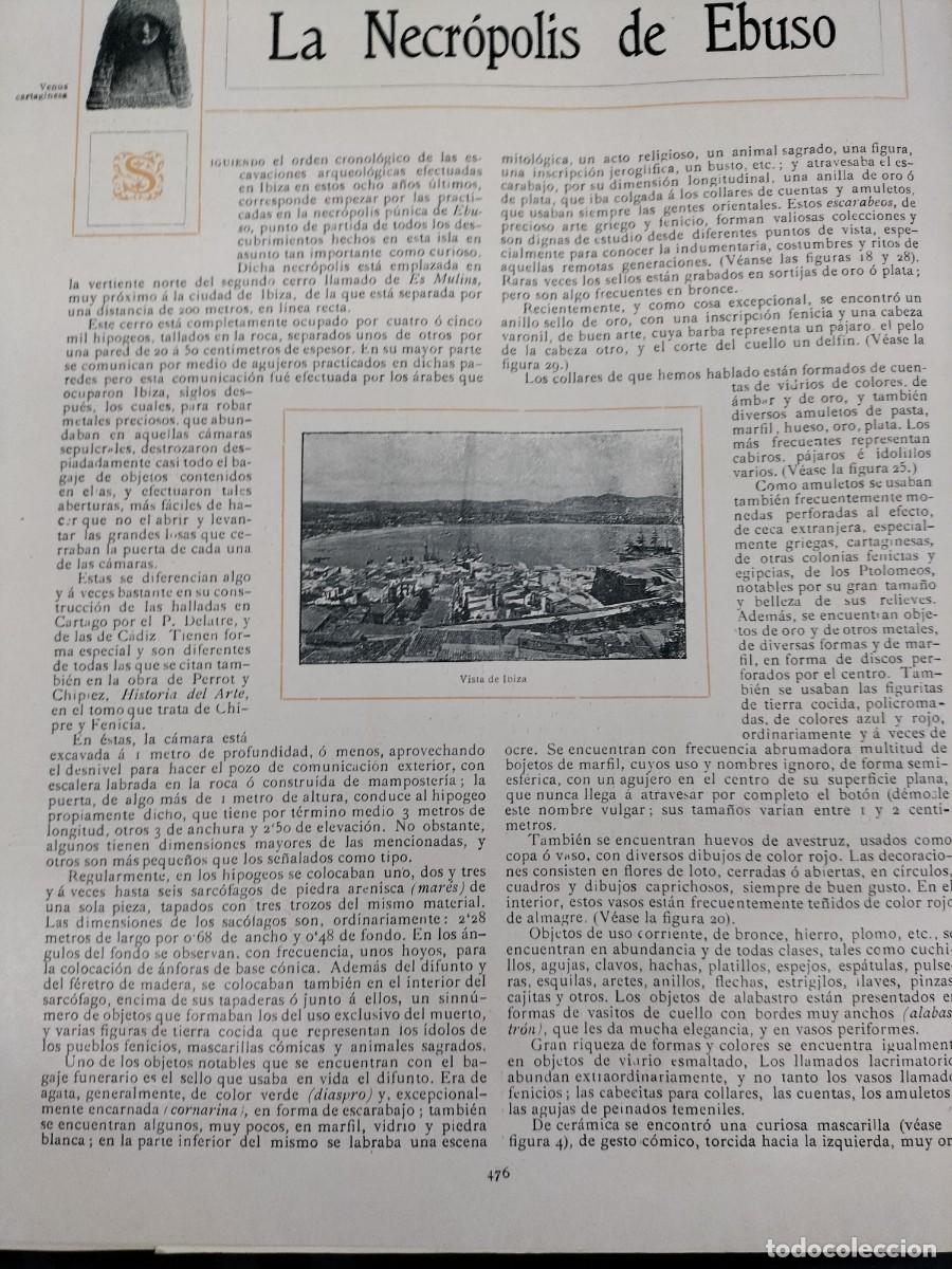 Collection Magazines and Newspapers: EXCAVACIONES ARQUEOLIOGICAS NECROPOLIS PUNICA DE EBUSO IBIZA ES MULINS 2 HOJAS A&Ntilde;O 1911