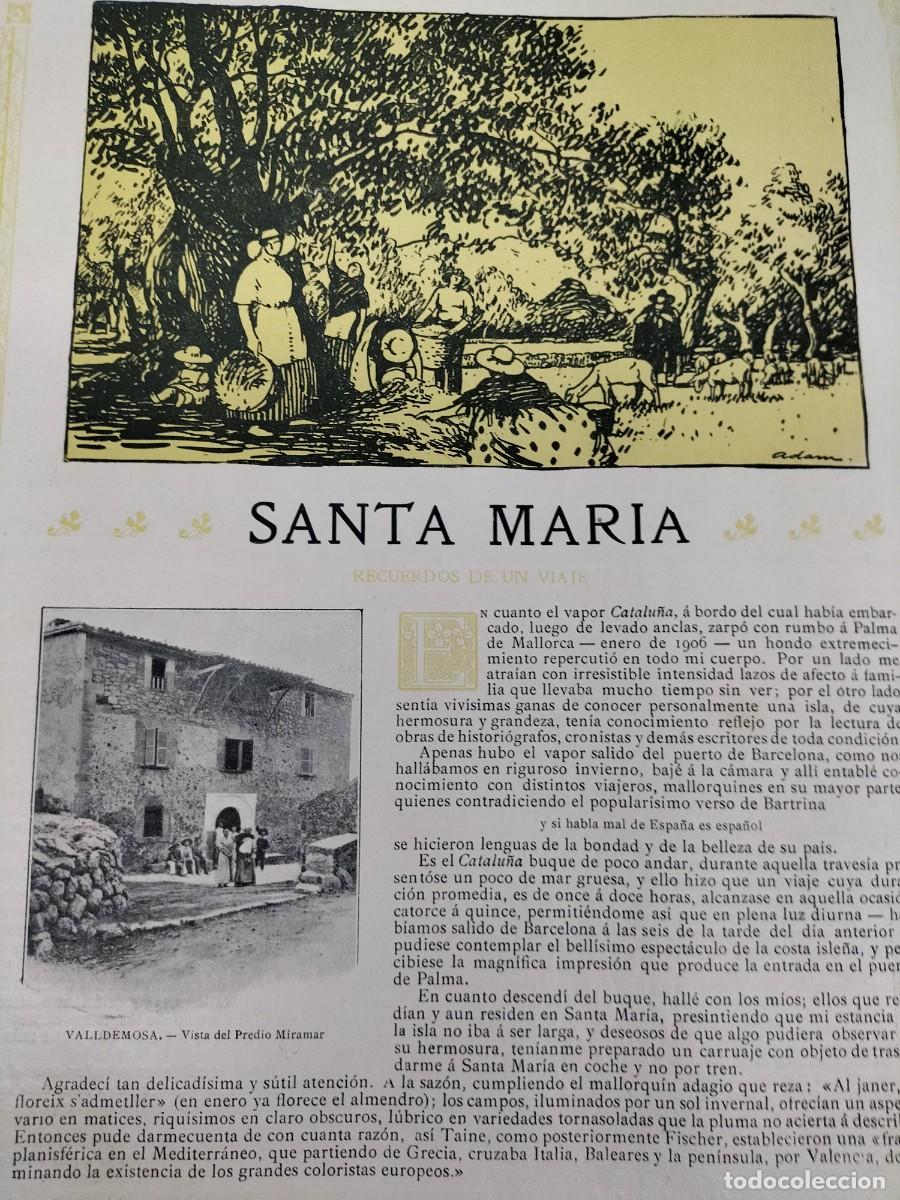 Collection Magazines and Newspapers: SANTA MARIA VALLDEMOSA PAYES Y PAYESA DE POLLENSA MIRAMAR 3 HOJAS A&Ntilde;O 1911