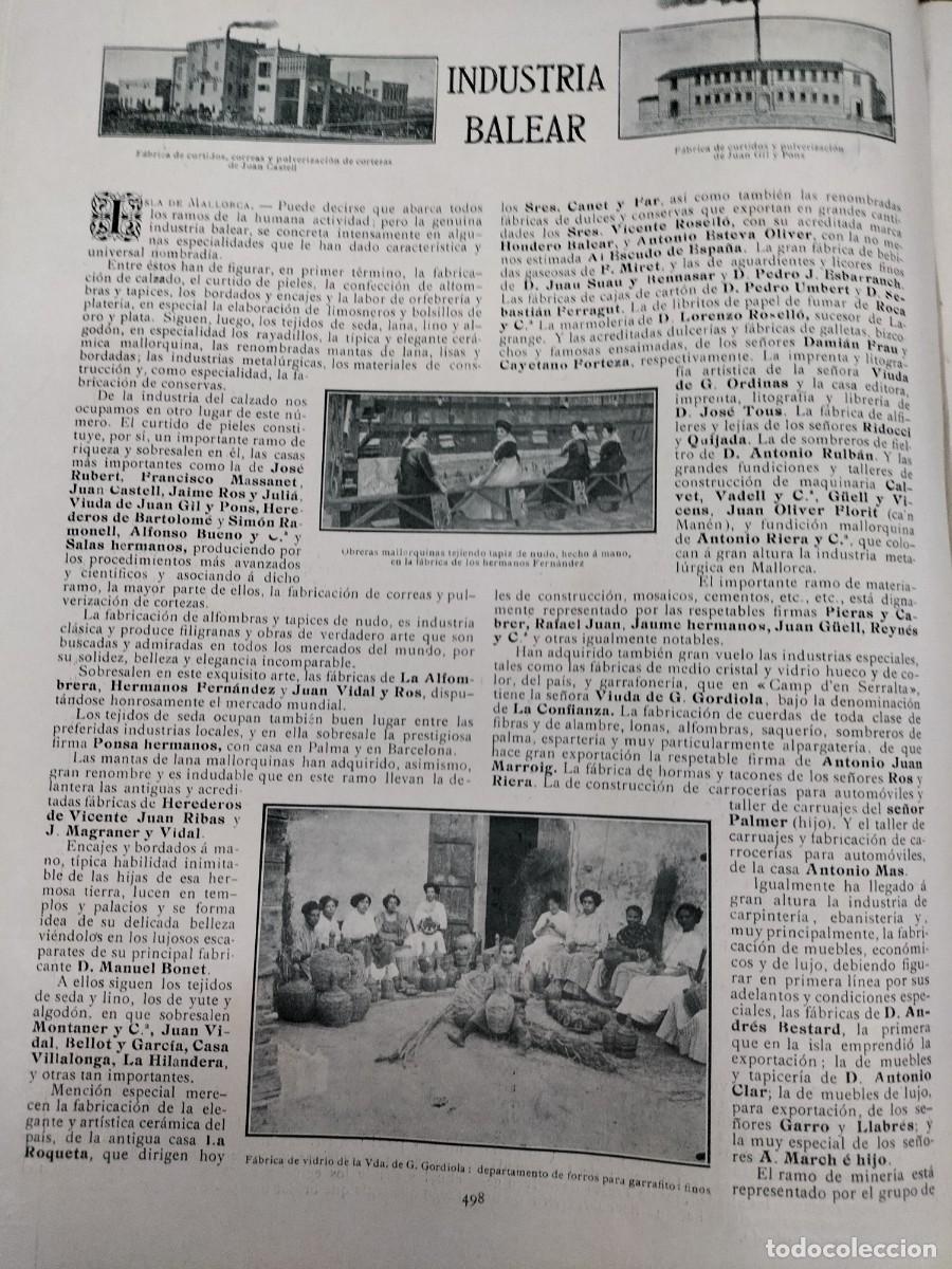 Collection Magazines and Newspapers: LA INDUSTRIA BALEAR PRINCIPALES NOMBRES Y APELLIDOS INDUSTRIALES FABRICAS COMERCIOS 2 HOJAS A&Ntilde;O 1911