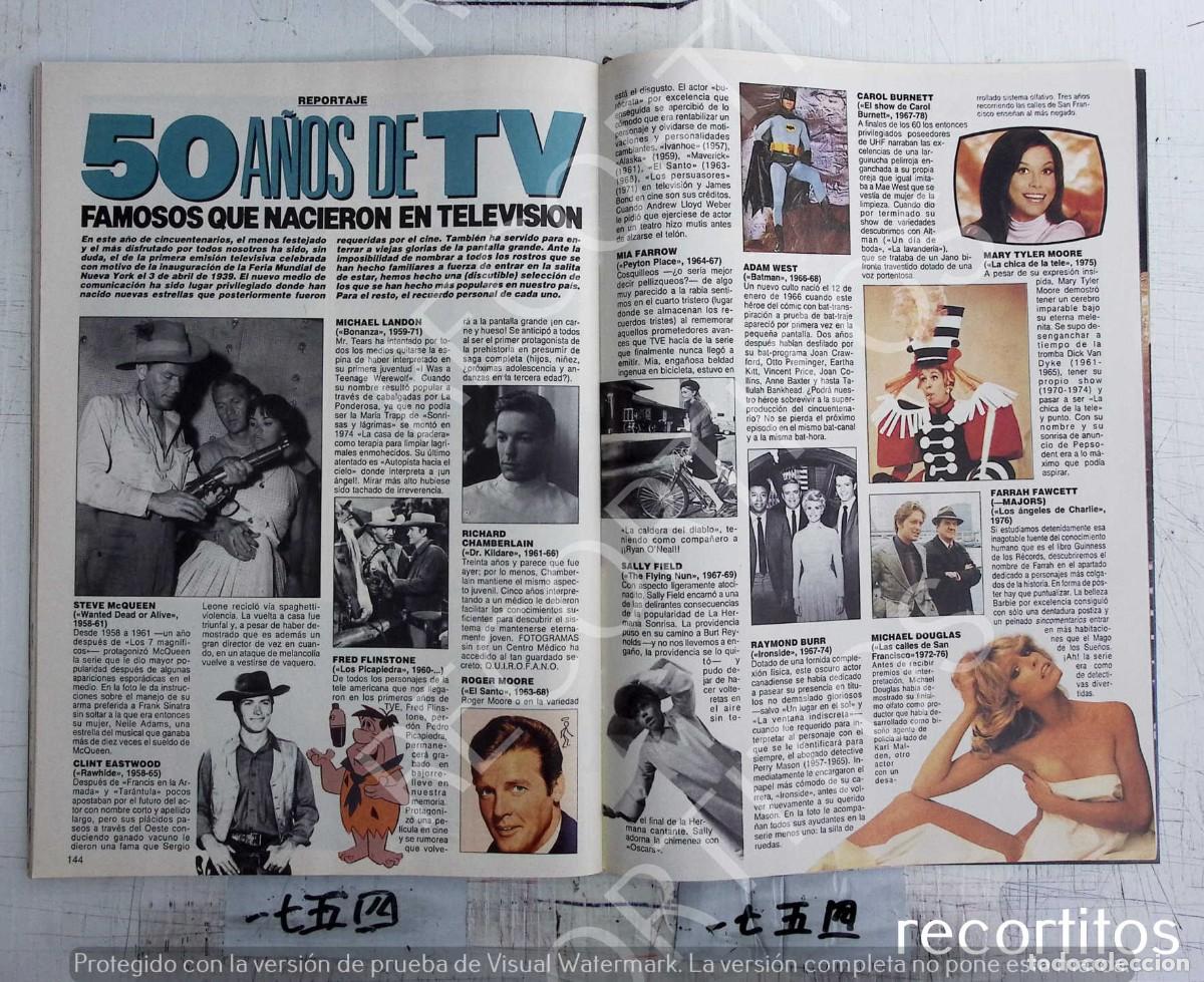 Coleccionismo de revistas y peri&oacute;dicos: Farrah fawcett los angeles de charlie MARY TYLER MOORE RICHARD CHAMBERLAIN CAROL BURNETT ADAM WEST