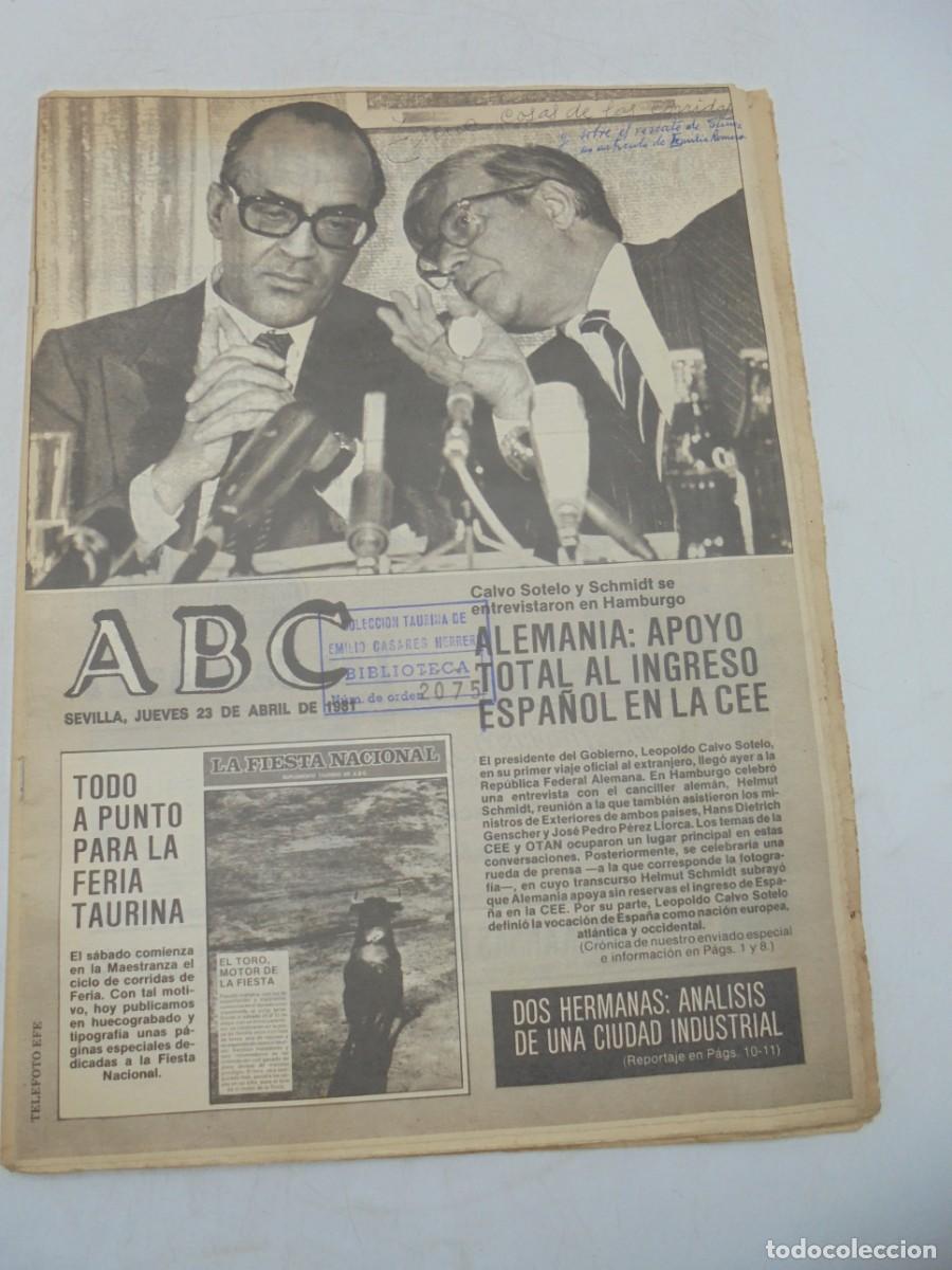 Coleccionismo de Revistas y Peri&oacute;dicos: DIARIO ABC. SEVILLA. 1981. TODO A PUNTO PARA LA FERIA TAURINA. ALEMANIA: APOYA ESPA&Ntilde;A INGRESO EN CEE