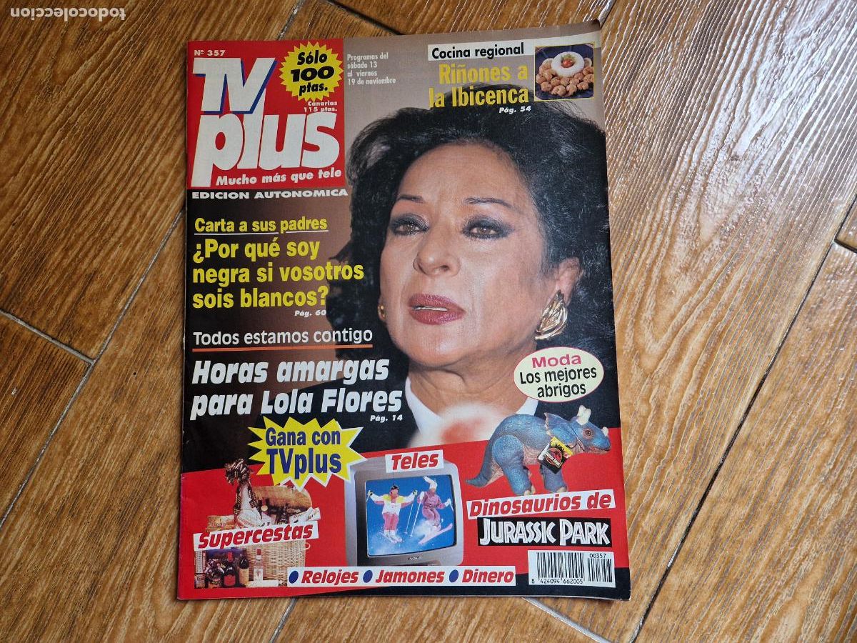 Coleccionismo de Revistas y Peri&oacute;dicos: TV PLUS 357 1993 LOLA FLORES PORTADA INTERIOR INMA BRUNTON ABBA REMEDIOS CERVANTES