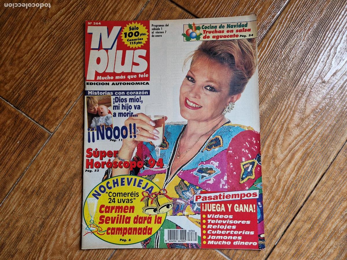 Collectionnisme de Revues et Journaux: TV PLUS 364 1994 CARMEN SEVILLA PORTADA INTERIOR GRECIA COLMENARES JULIA ROBERTS REGINA DOS SANTOS