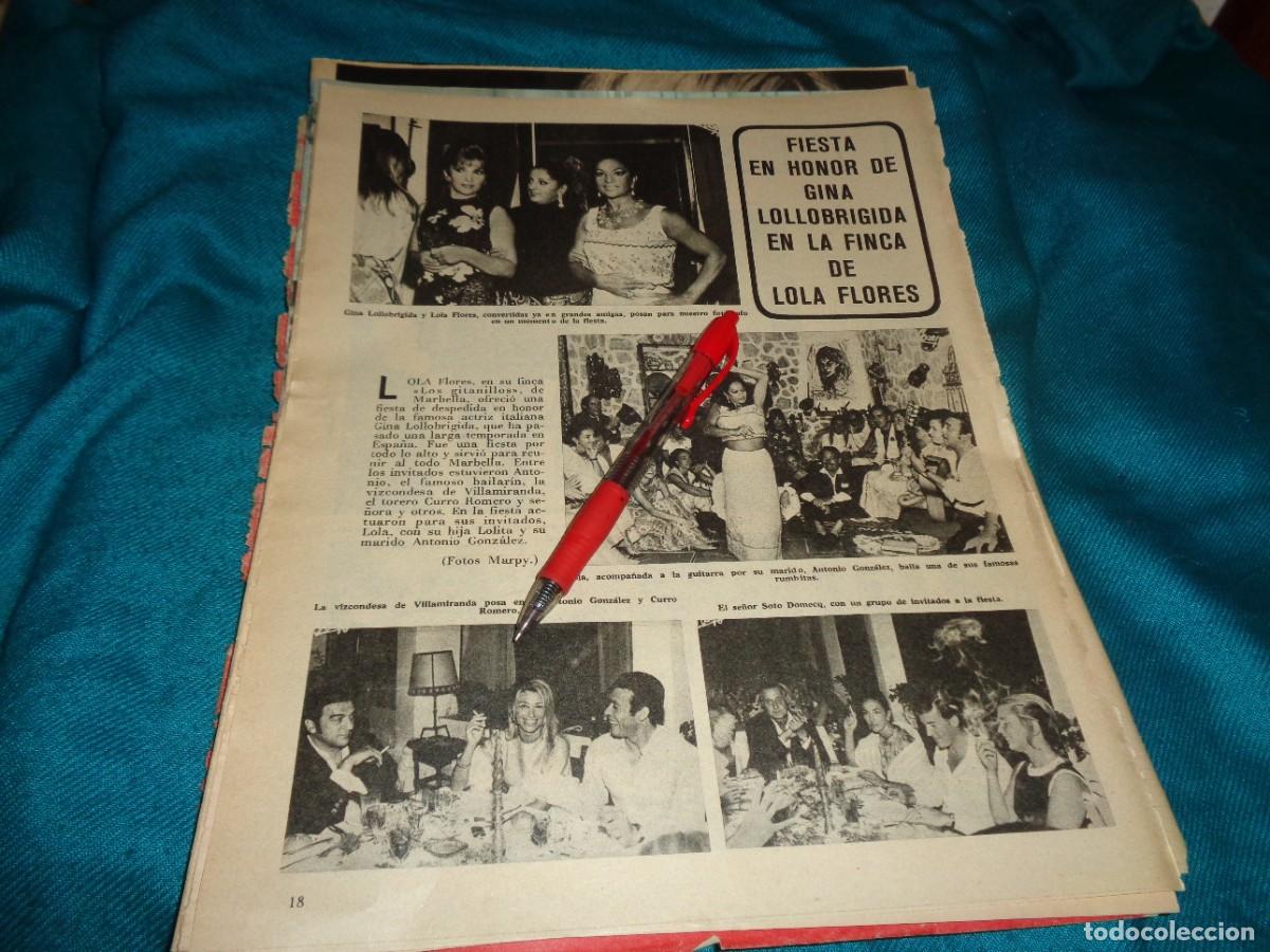 Coleccionismo de revistas y peri&oacute;dicos: RECORTE : LOLA FLORES, FIESTA EN HONOR DE GINA LOLLOBRIGIDA. AMA, SPTMBRE 1968