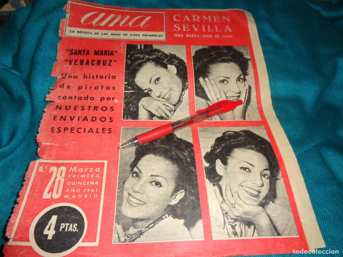 Coleccionismo de Revistas y Peri&oacute;dicos: RECORTE : PORTADA : CARMEN SEVILLA. AMA, MARZO 1961