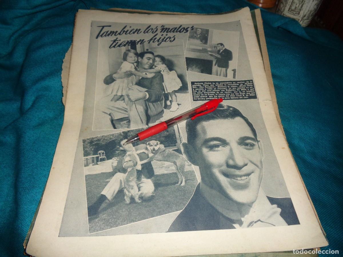 Collezionismo di Riviste e Giornali: RECORTE : ANTHONY QUINN EN FAMILIA. PRIMER PLANO, FBRERO 1949