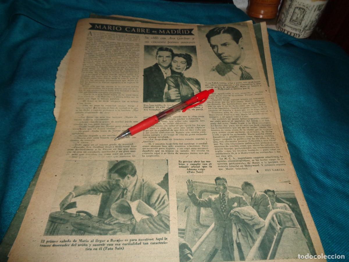 Coleccionismo de Revistas y Peri&oacute;dicos: RECORTE : MARIO CABRE Y AVA GARDNER. PRIMER PLANO, SPTMBRE 1950