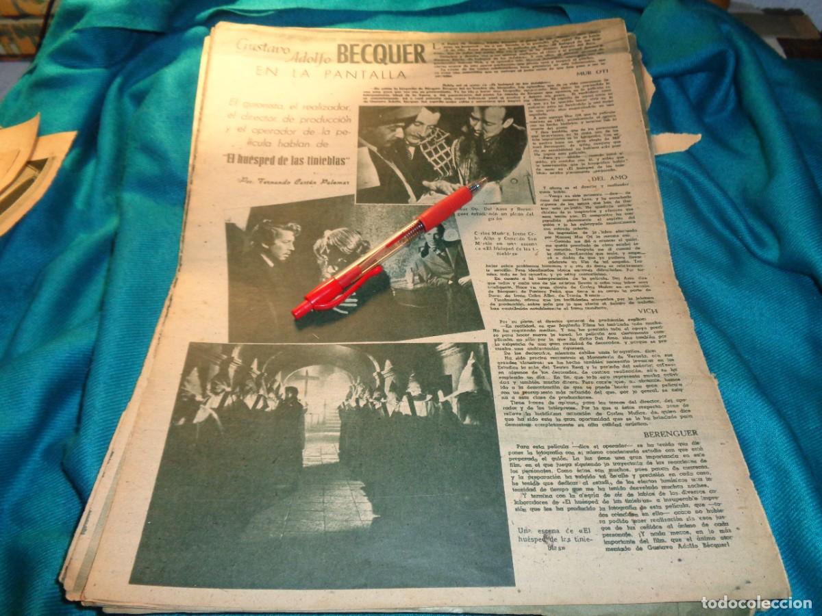 Coleccionismo de Revistas y Peri&oacute;dicos: RECORTE : GUSTAVO ADOLFO BECQUER, EN LA PANTALLA. PRIMER PLANO, MARZO 1948