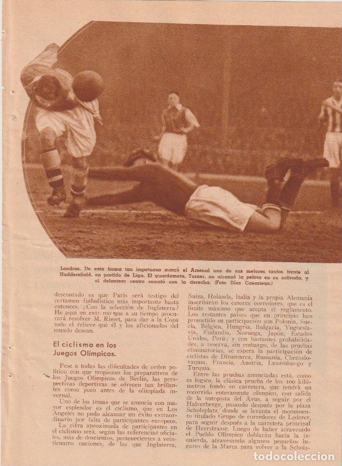 Coleccionismo de Revistas y Peri&oacute;dicos: * DEPORTES * Copa mundial de f&uacute;tbo ( Arsenal) ; ciclismo en los Juegos Ol&iacute;mpico y Mil&aacute;n -1936