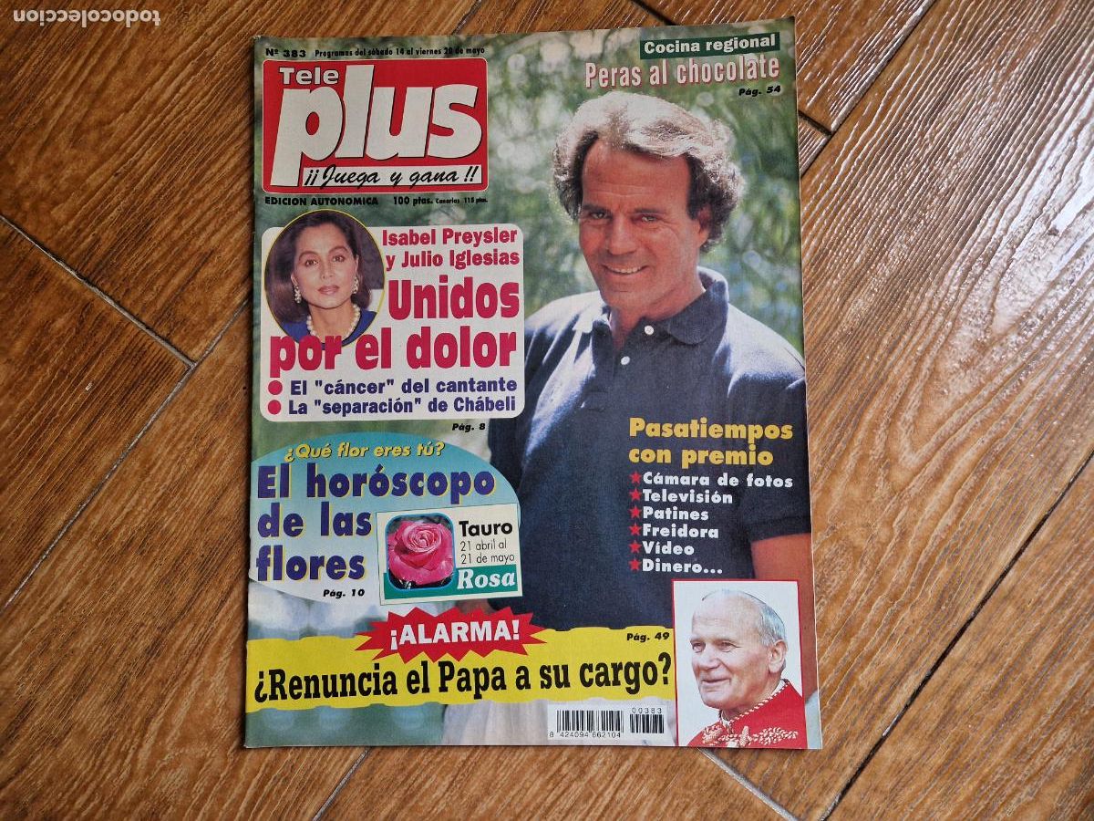 Collezionismo di Riviste e Giornali: TV PLUS 383 1994 JULIO IGLESIAS PORTADA INTERIOR WILL SMITH ANGELES MARTIN GEMMA CUERVO MARISA PARED