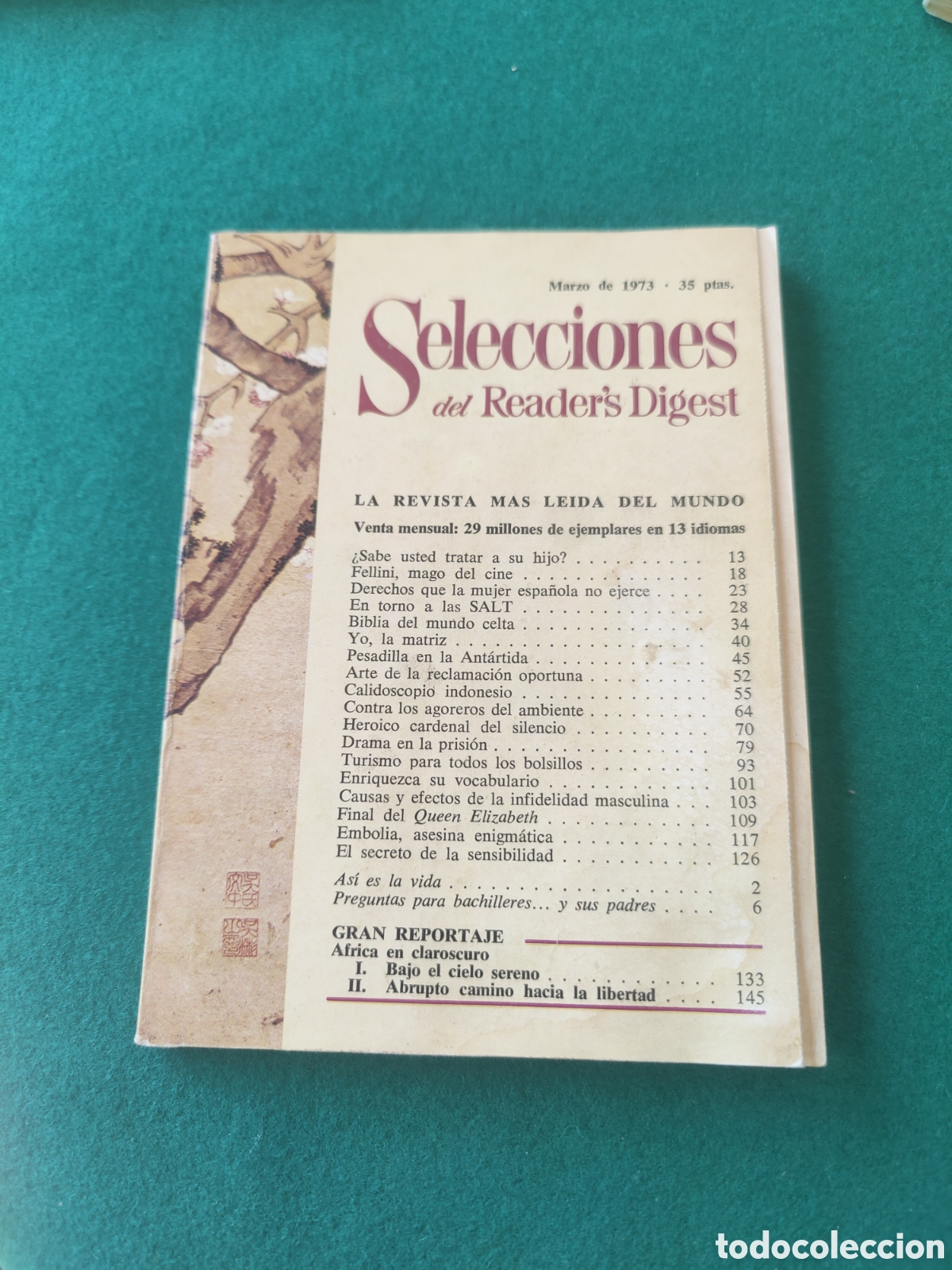 Collezionismo di Riviste e Giornali: SELECCIONES DEL READER'S DIGEST. MARZO 1973.