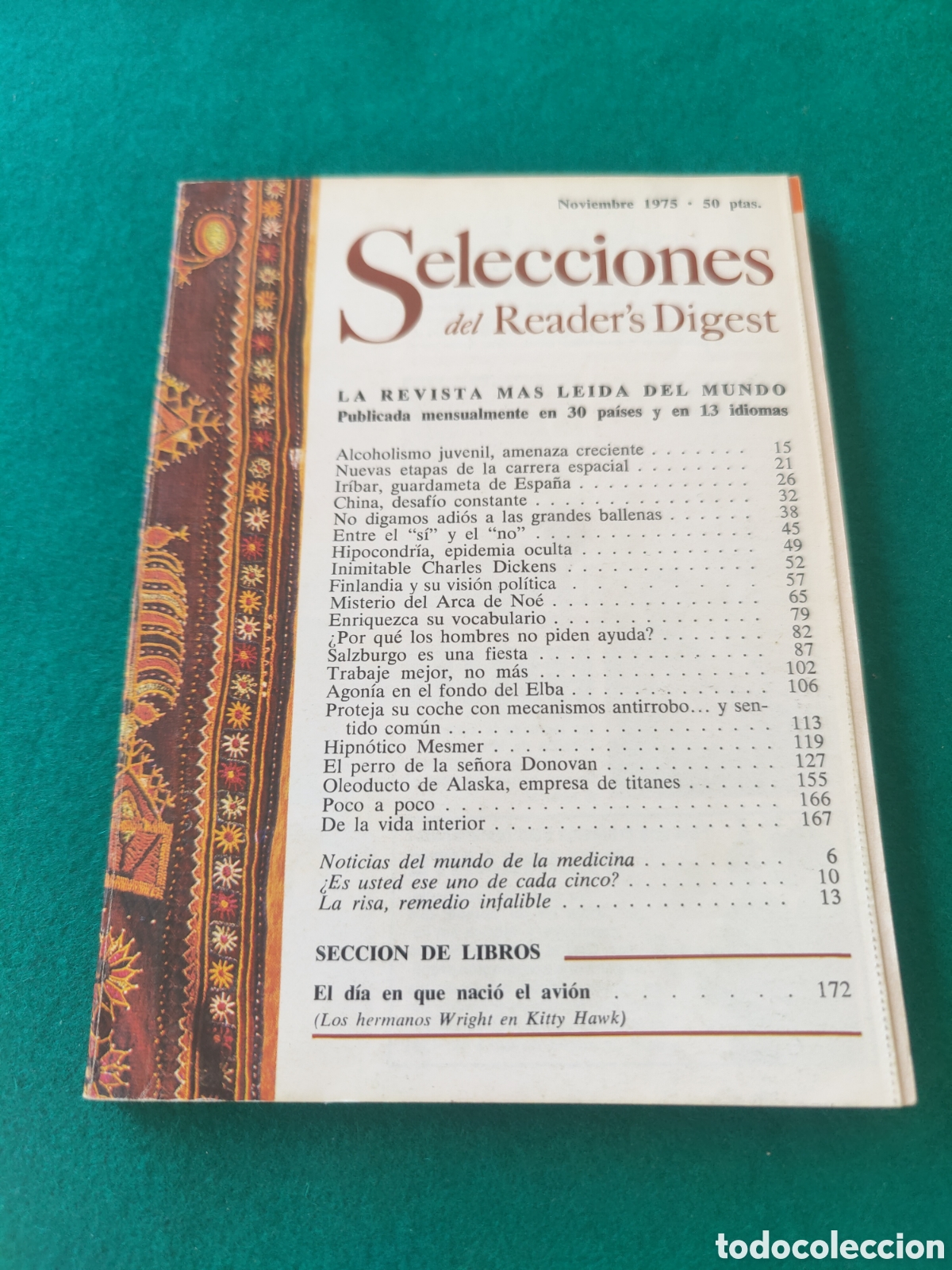 Collection Magazines and Newspapers: SELECCIONES DEL READER'S DIGEST. NOVIEMBRE 1975.
