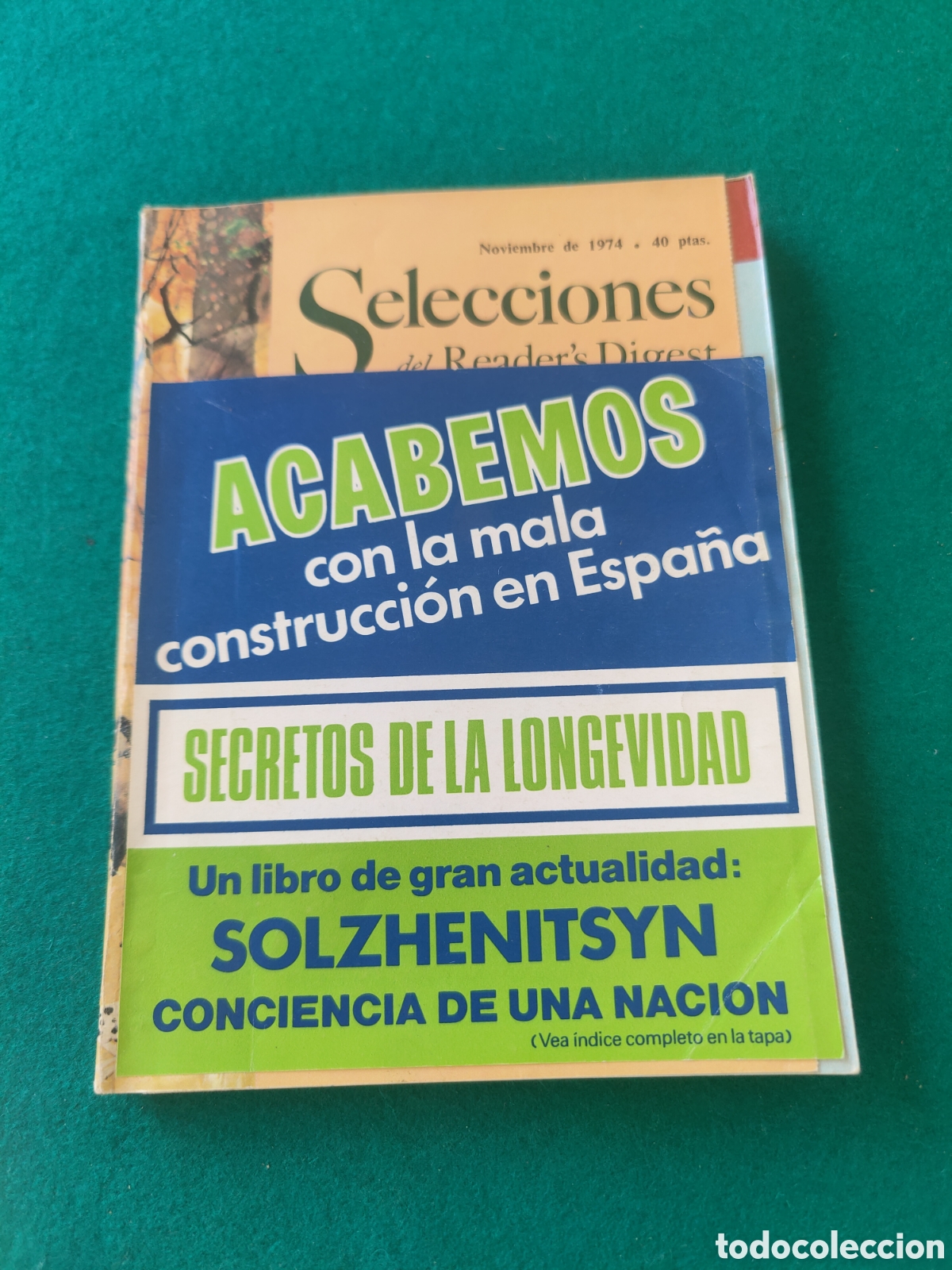Coleccionismo de revistas y peri&oacute;dicos: SELECCIONES DEL READER'S DIGEST. NOVIEMBRE 1974.