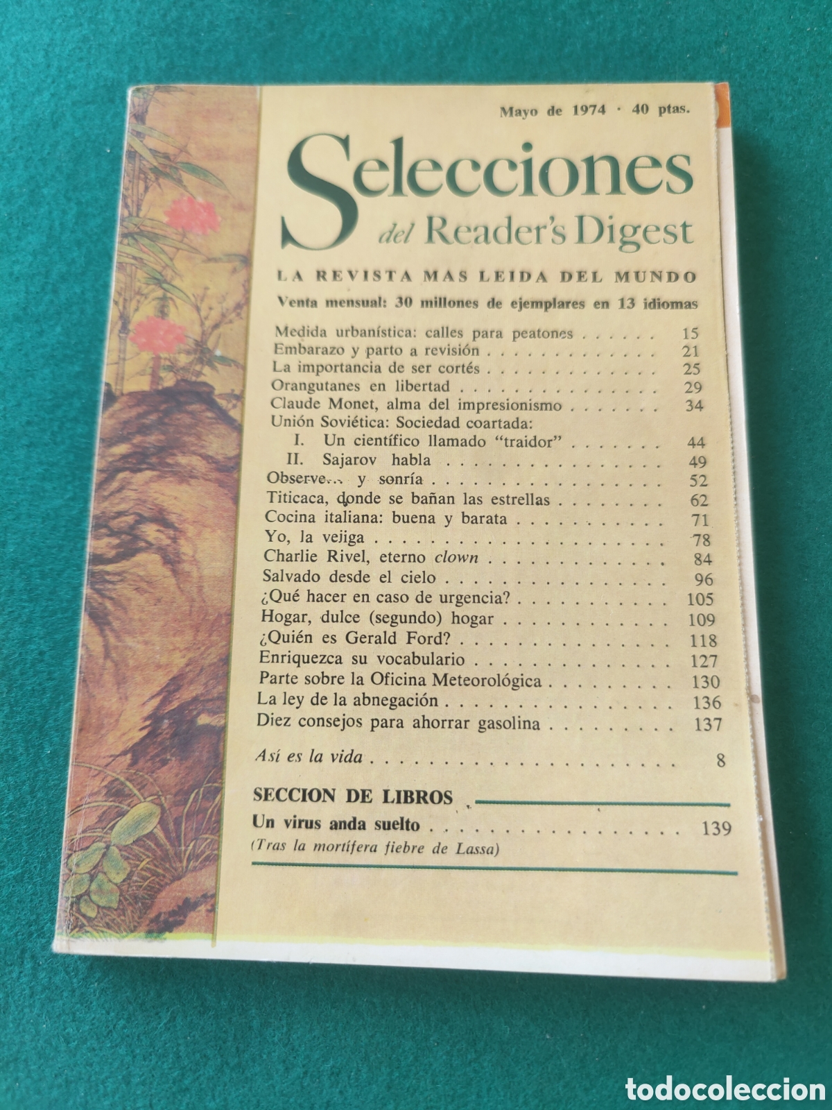 Coleccionismo de revistas y peri&oacute;dicos: SELECCIONES DEL READER'S DIGEST. MAYO 1974.