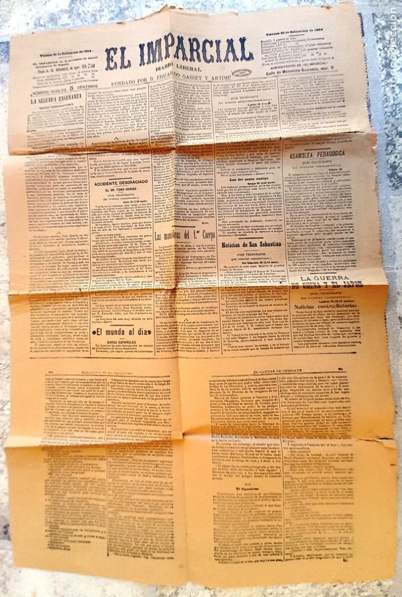 Coleccionismo de Revistas y Peri&oacute;dicos: 1894 21/9 ''EL IMPARCIAL'' DIARIO LIBERAL - REFORMA SEGUNDA ENSE&Ntilde;ANZA, LA GUERRA CHINA Y JAP&Oacute;N