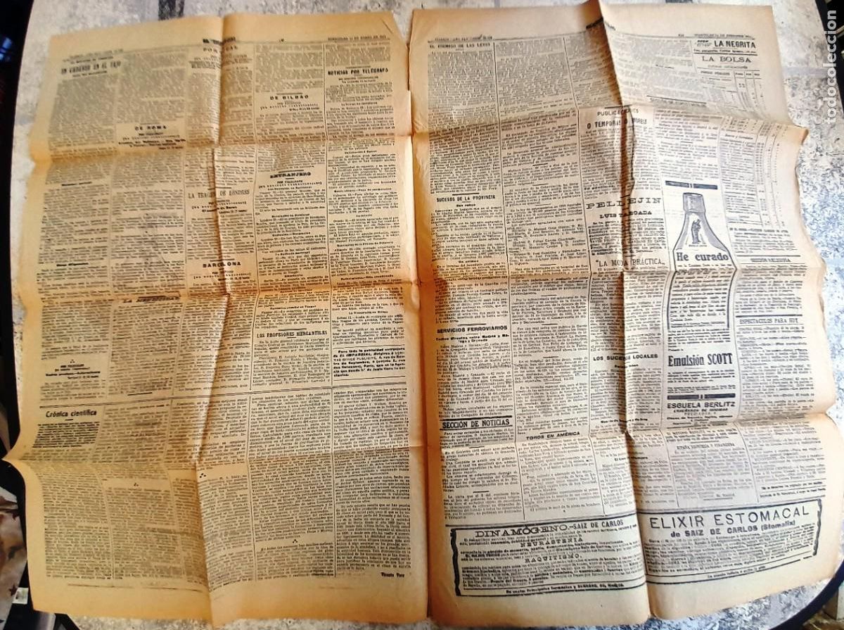 Coleccionismo de Revistas y Peri&oacute;dicos: 1911 11/1 - 4 P&Aacute;GINAS DE ''EL IMPARCIAL'' MADRID NUM. 15752 ver contenidos en descripci&oacute;n