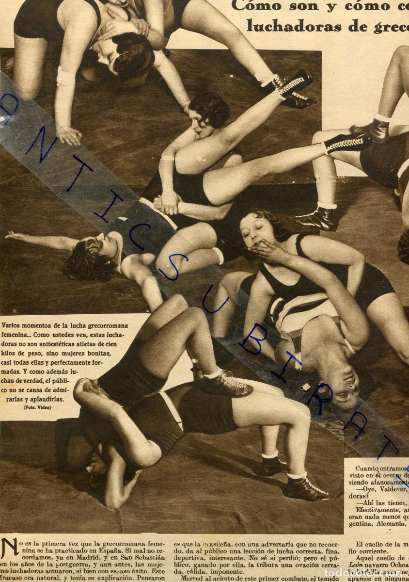 Coleccionismo de Revistas y Peri&oacute;dicos: REVISTA A&Ntilde;O 1933 LUCHA GRECO ROMANA FEMENINA DEPORTE FEMENINO ESPA&Ntilde;OL MISS FUTBOL CLUB ARGENTONA