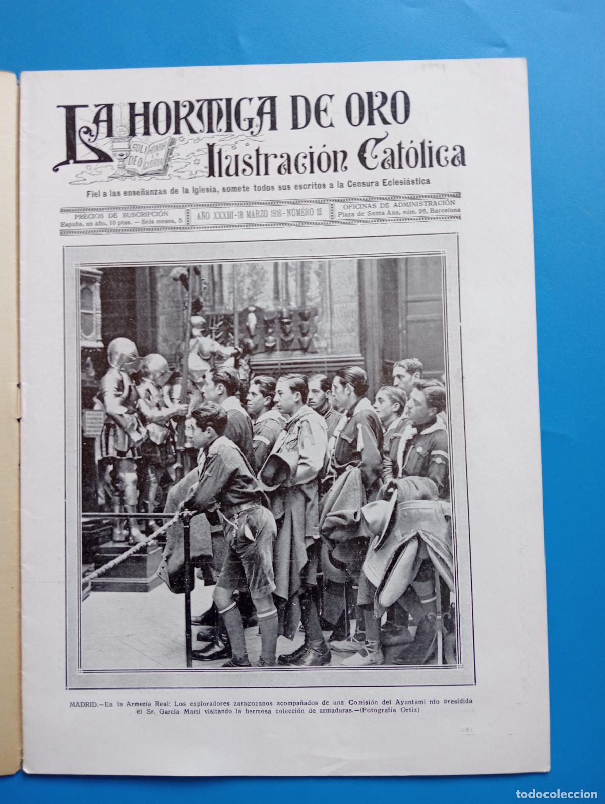 Coleccionismo de revistas y peri&oacute;dicos: LA HORMIGA DE ORO. ILUSTRACION CATOLICA. A&Ntilde;O XXXIII. 18 MARZO 1916. N&ordm; 12.