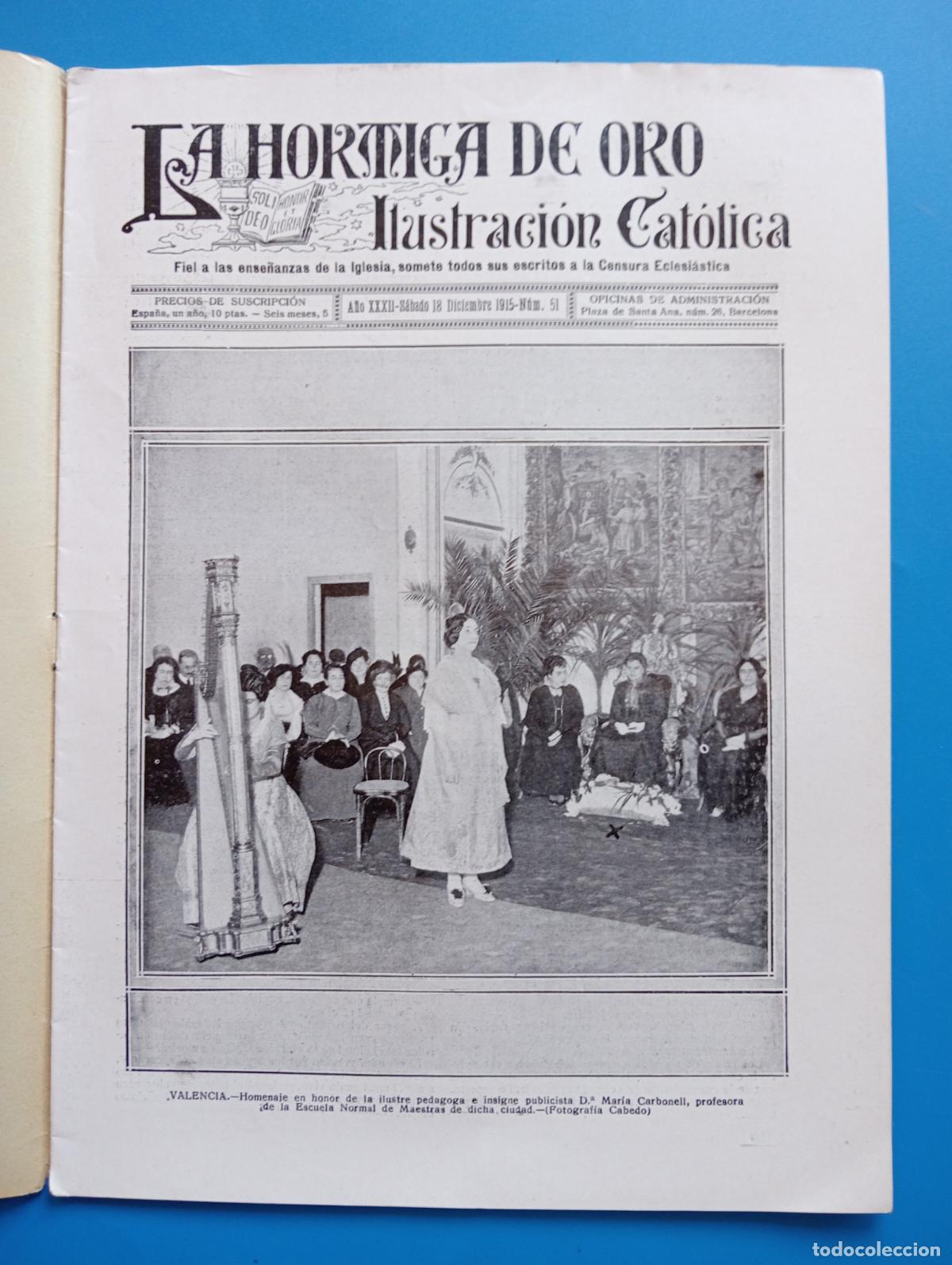 Coleccionismo de revistas y peri&oacute;dicos: LA HORMIGA DE ORO. ILUSTRACION CATOLICA. A&Ntilde;O XXXII. 18 DICIEMBRE 1915. N&ordm; 51.