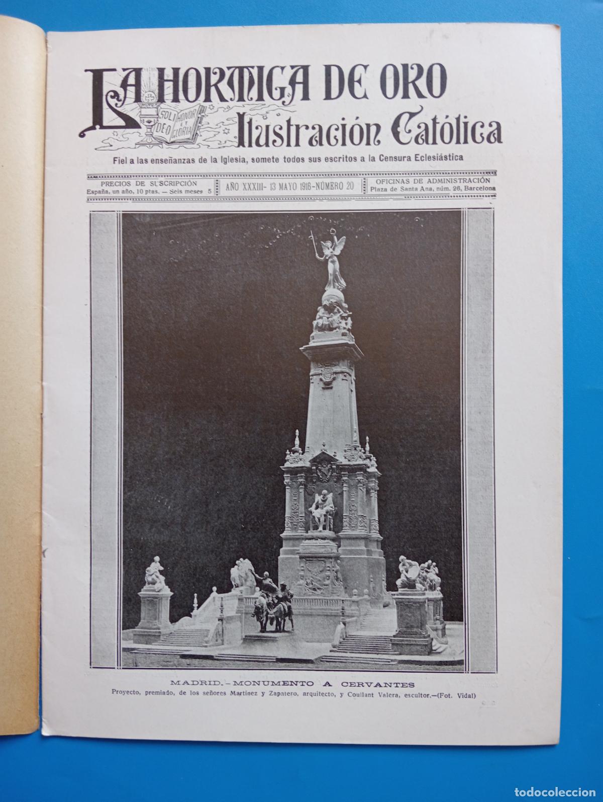 Coleccionismo de revistas y peri&oacute;dicos: LA HORMIGA DE ORO. ILUSTRACION CATOLICA. A&Ntilde;O XXXIII. 13 MAYO 1916. N&ordm; 20.