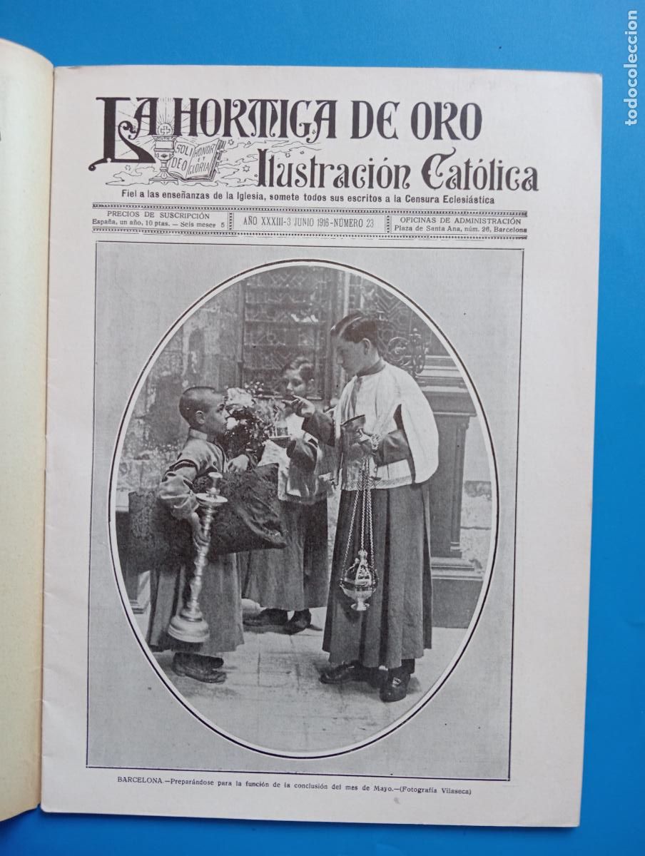 Coleccionismo de revistas y peri&oacute;dicos: LA HORMIGA DE ORO. ILUSTRACION CATOLICA. A&Ntilde;O XXXIII. 3 JUNIO 1916. N&ordm; 23.