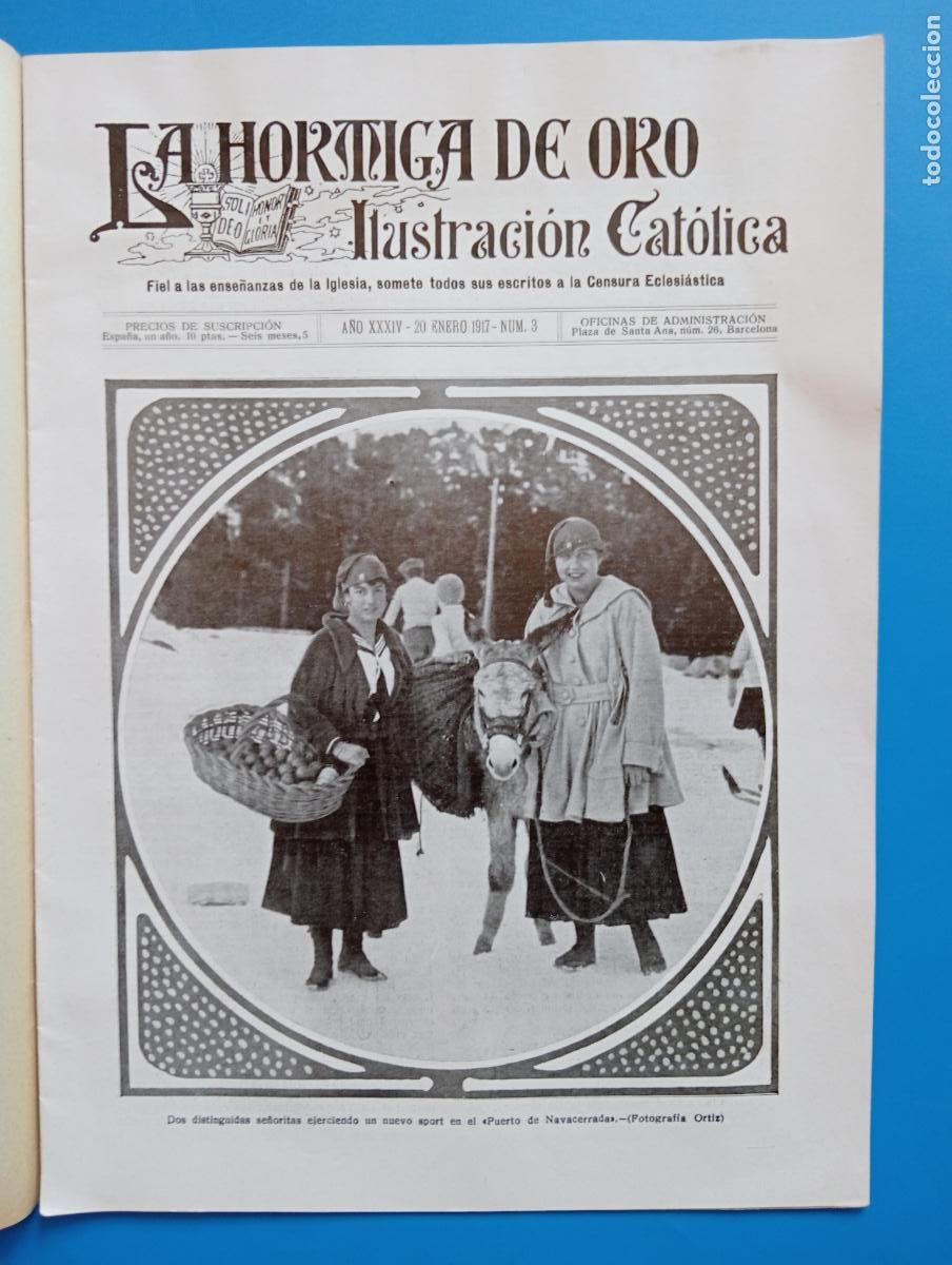 Coleccionismo de revistas y peri&oacute;dicos: LA HORMIGA DE ORO. ILUSTRACION CATOLICA. A&Ntilde;O XXXIV. 20 ENERO 1917. N&ordm; 3.