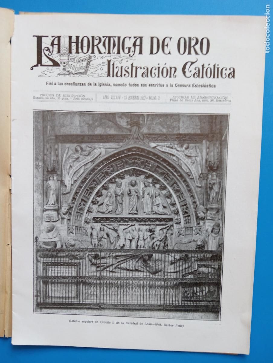 Coleccionismo de revistas y peri&oacute;dicos: LA HORMIGA DE ORO. ILUSTRACION CATOLICA. A&Ntilde;O XXXIV. 13 ENERO 1917. N&ordm; 2.