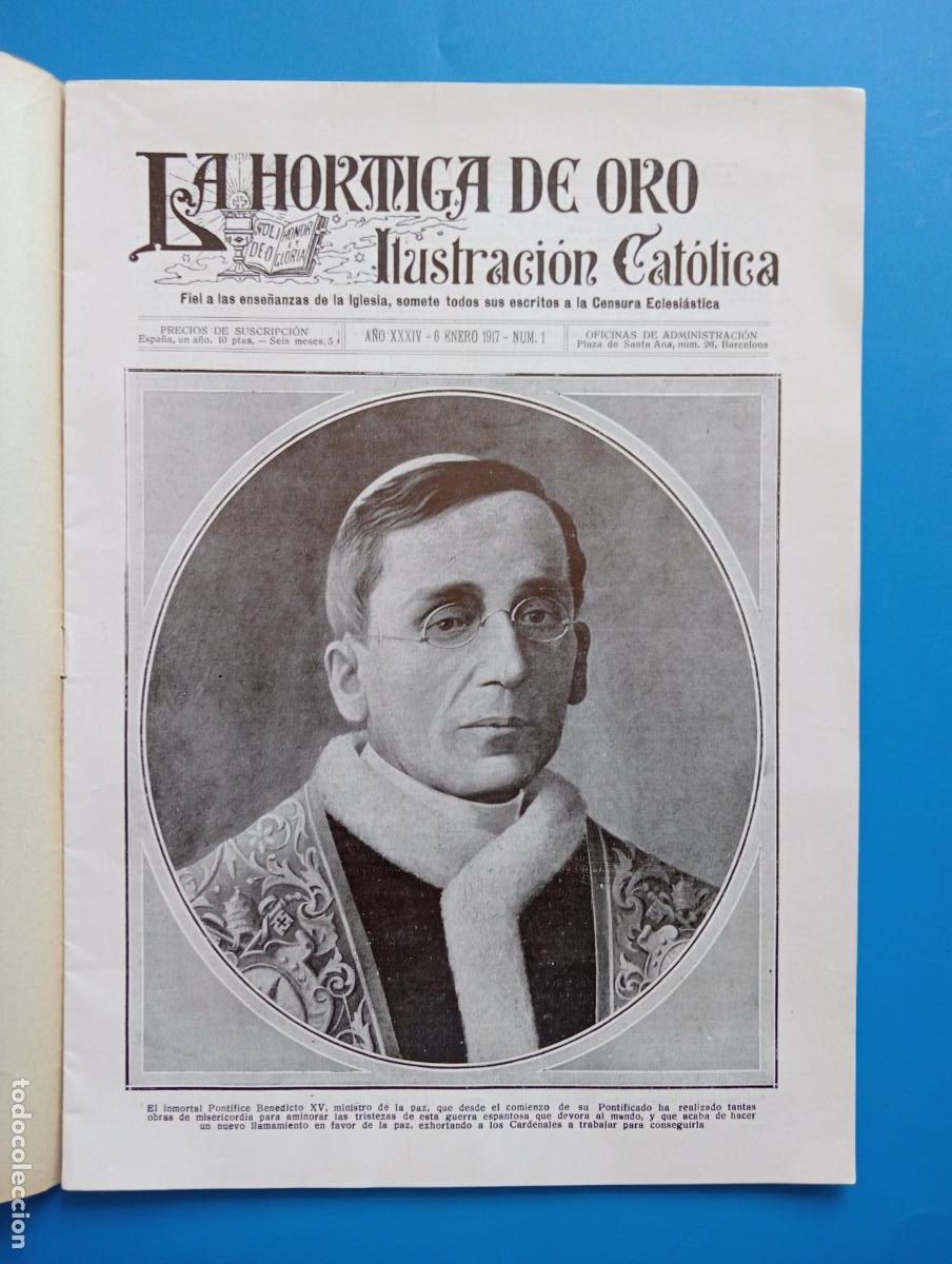 Coleccionismo de revistas y peri&oacute;dicos: LA HORMIGA DE ORO. ILUSTRACION CATOLICA. A&Ntilde;O XXXIV. 6 ENERO 1917. N&ordm; 1.