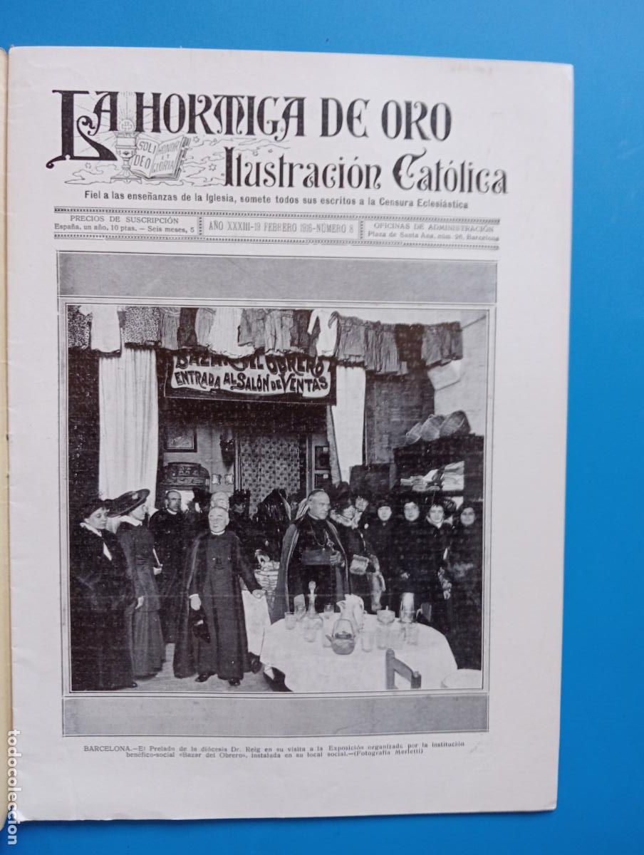 Coleccionismo de revistas y peri&oacute;dicos: LA HORMIGA DE ORO. ILUSTRACION CATOLICA. A&Ntilde;O XXXIII. 19 FEBRERO 1916. N&ordm; 8.