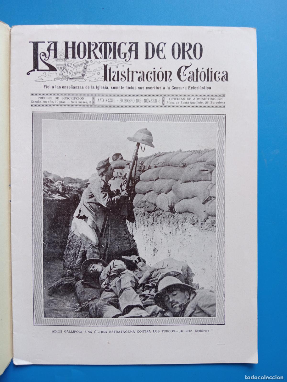 Coleccionismo de revistas y peri&oacute;dicos: LA HORMIGA DE ORO. ILUSTRACION CATOLICA. A&Ntilde;O XXXIII. 29 ENERO 1916. N&ordm; 5.