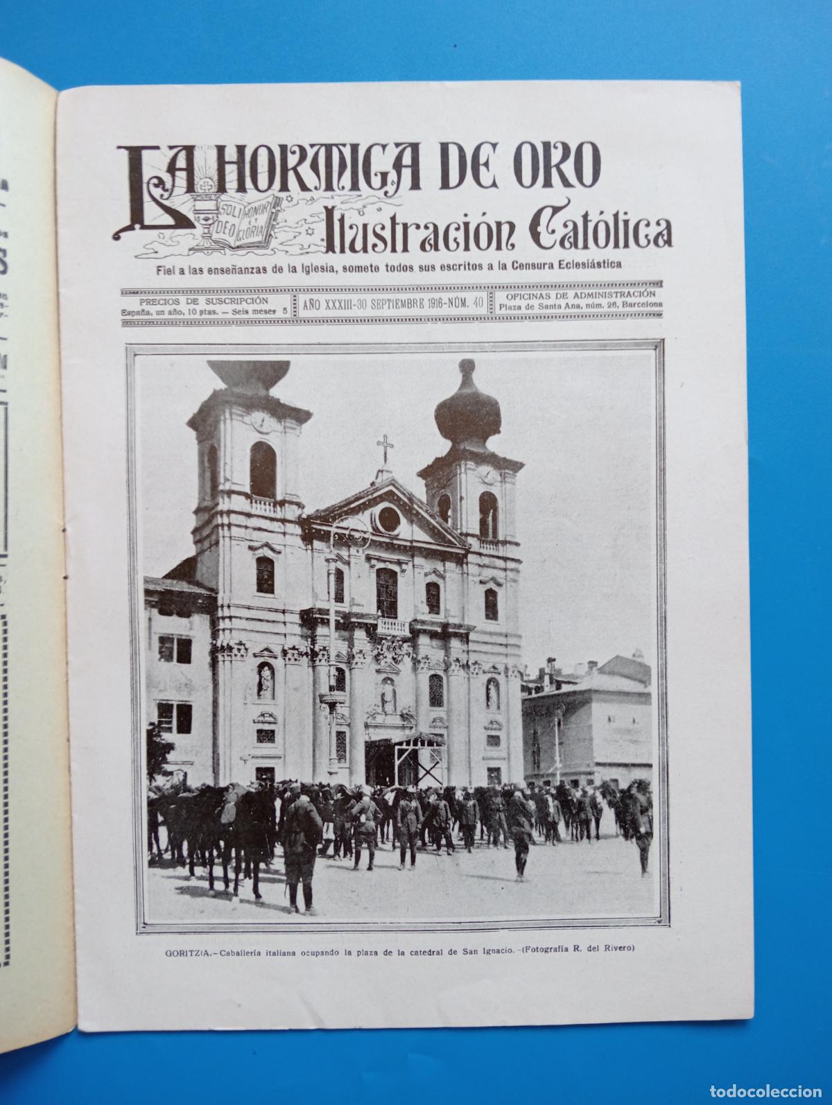 Coleccionismo de revistas y peri&oacute;dicos: LA HORMIGA DE ORO. ILUSTRACION CATOLICA. A&Ntilde;O XXXIII. 30 SEPTIEMBRE 1916. N&ordm; 40.