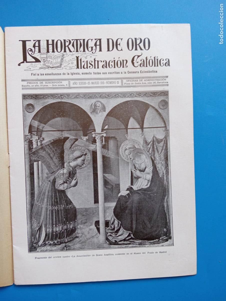 Coleccionismo de revistas y peri&oacute;dicos: LA HORMIGA DE ORO. ILUSTRACION CATOLICA. A&Ntilde;O XXXIII. 25 MARZO 1916. N&ordm; 13.